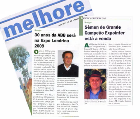 Revista Melhore evidencia 30 anos Brangus