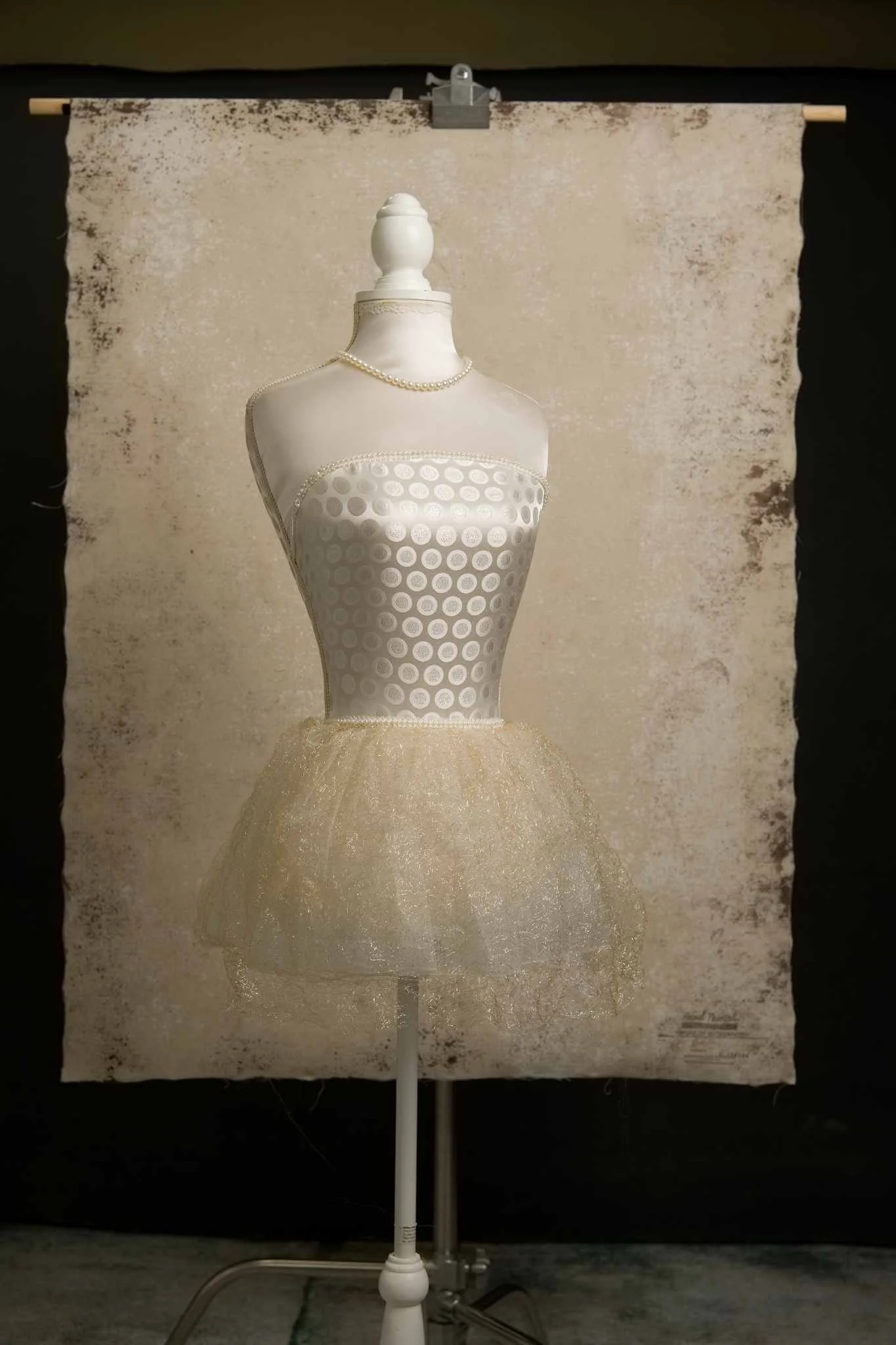 Brown hand painted canvas photography backdrop 100x135cm - full length styled shot