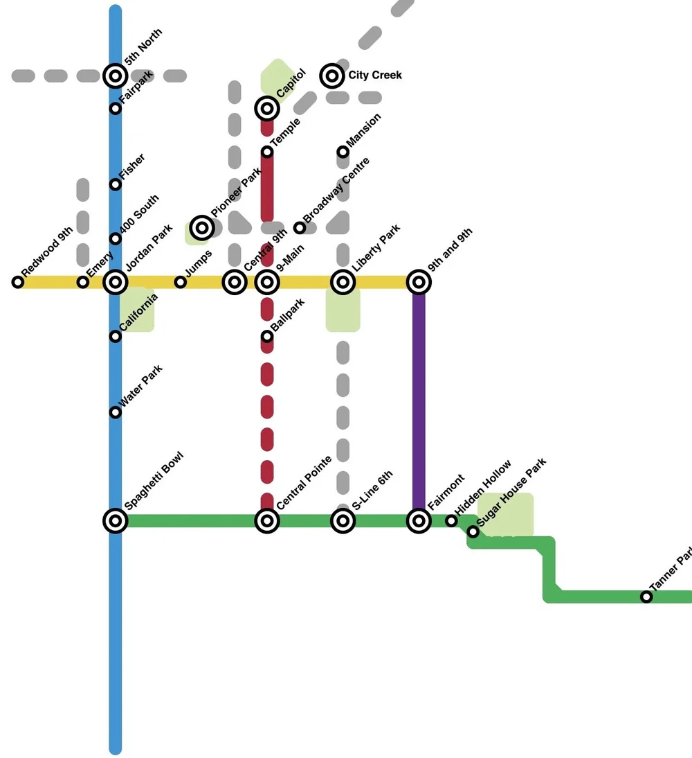 Subway Map Bike Lake City Bw