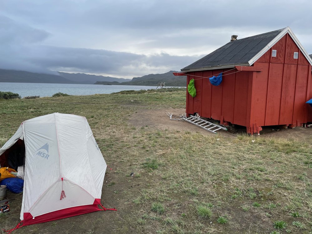 The author’s tent behind Kattifik Hut