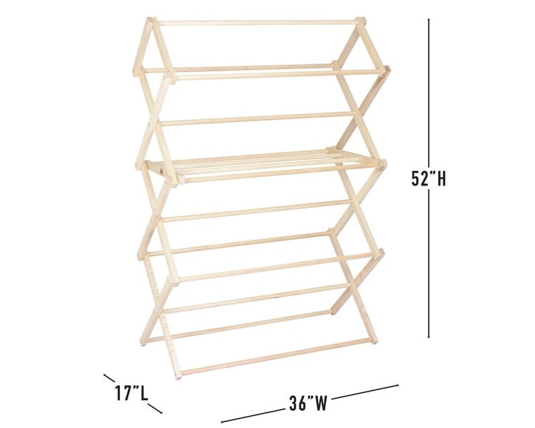 Pennsylvania Woodworks Clothes Drying Rack (Made in The Usa) Heavy Duty 100% Hardwood (Small)