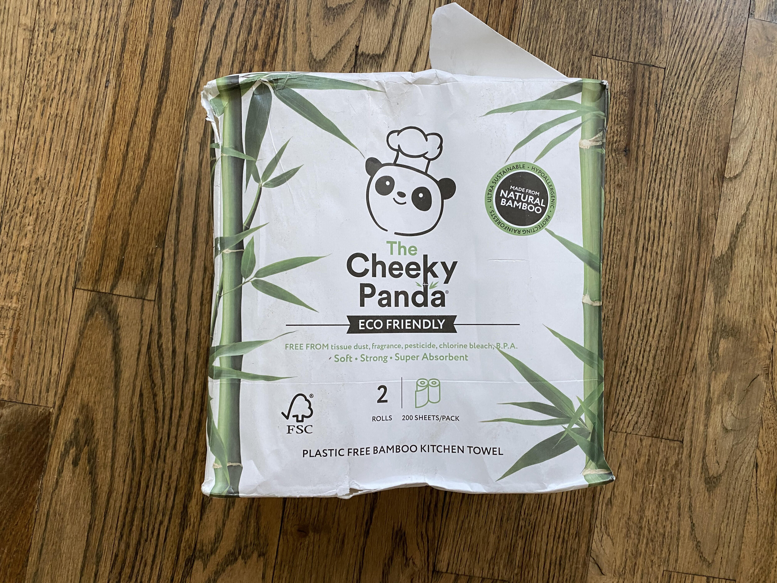 Plastic-Free The Cheeky Panda – Bamboo Paper Towel Kitchen Rolls Multipurpose Pack of 2 Rolls Strong & Sustainable Super Absorbent Eco-Friendly | Biodegradable 2-Ply 