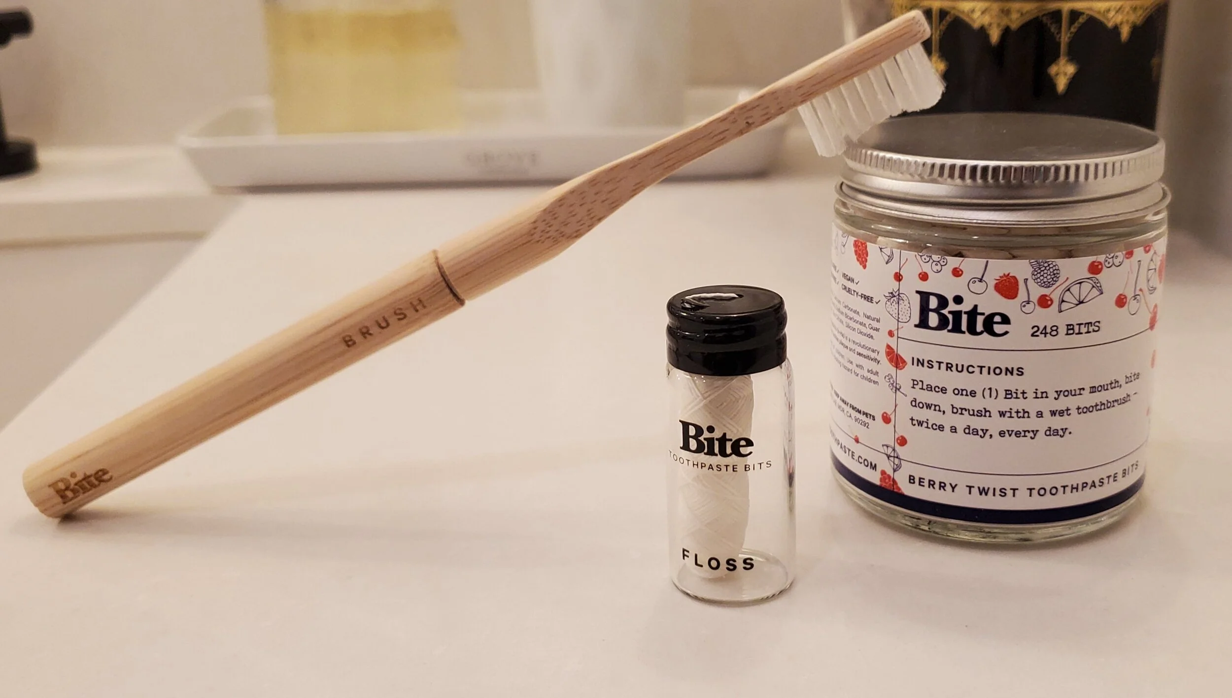 Bite We tried and reviewed the Bamboo Toothbrush, Vegan Floss, and