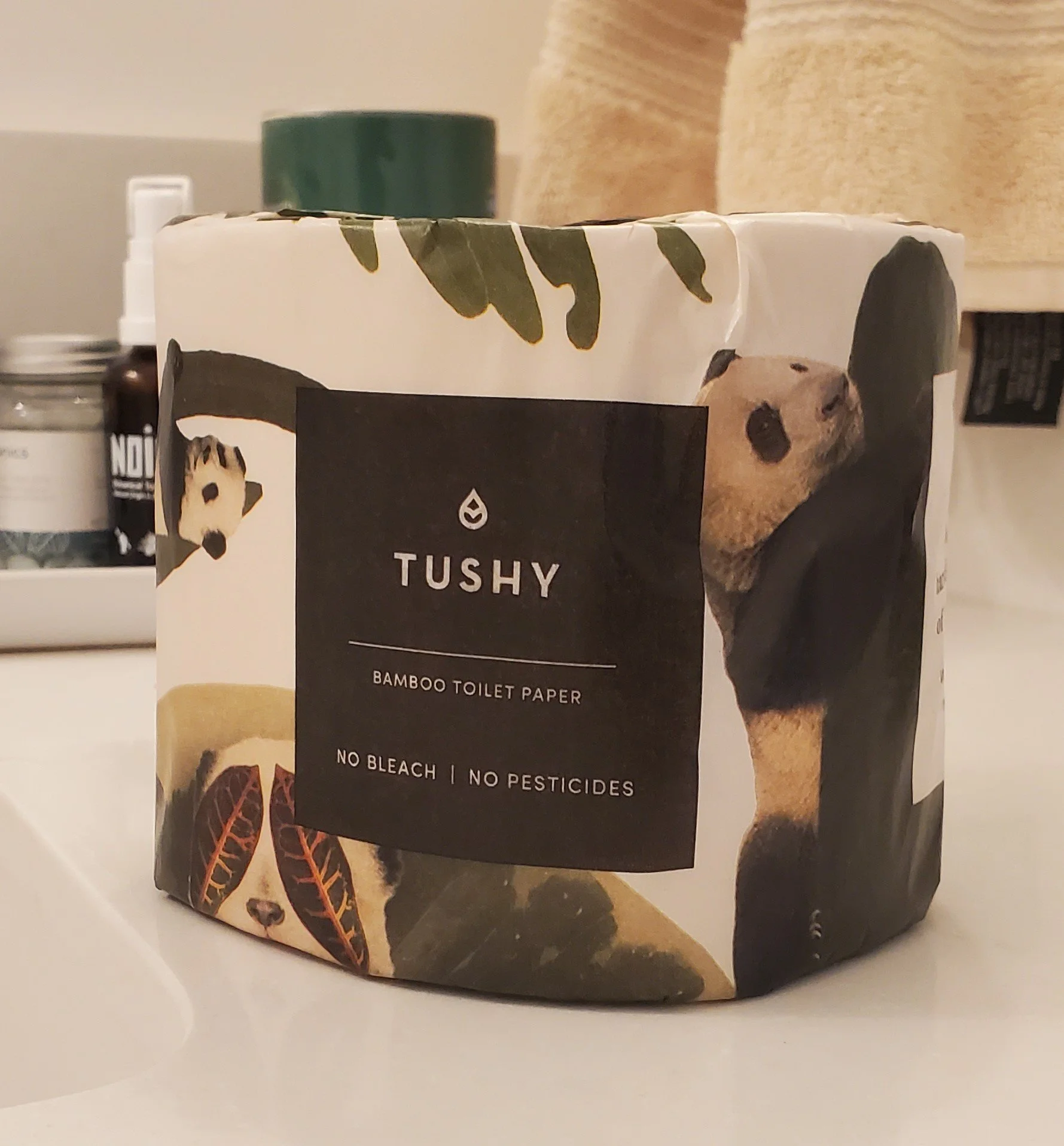 Tushy's Unbleached Bamboo Toilet Paper we used and reviewed it over