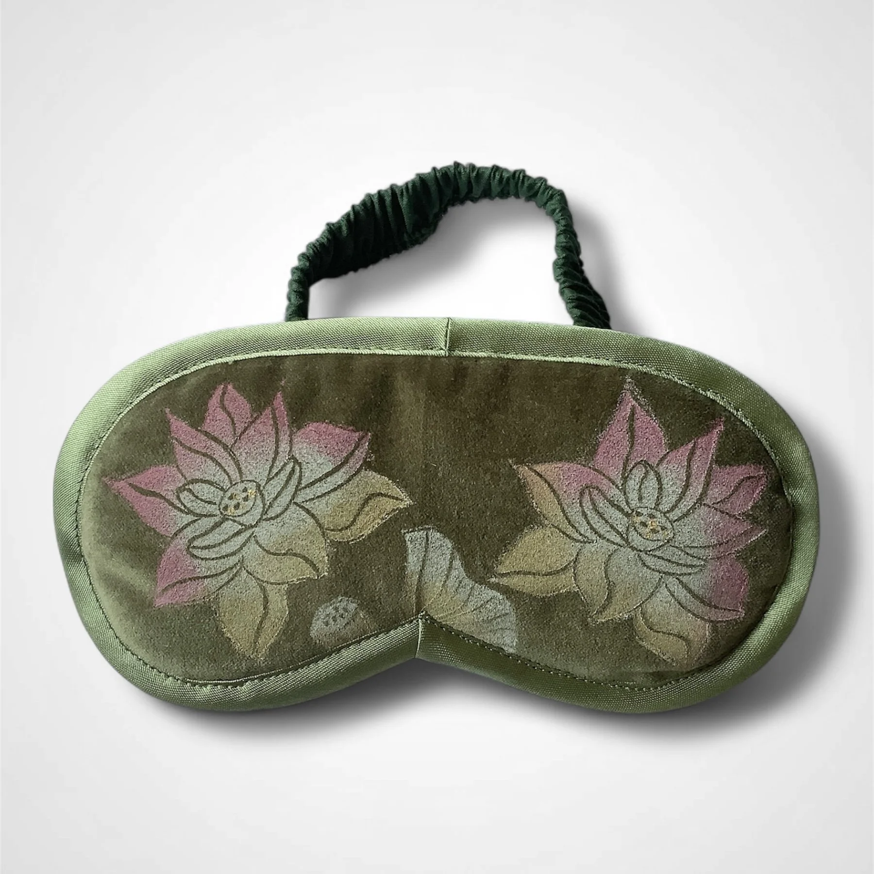 Olive Velvet Lotus Flower eye mask.jpg