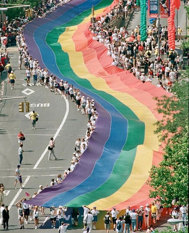 🌈🌈🌈⁣
⁣
One mile-long rainbow flag created by Gilbert Baker for the 25th anniversary of the Stonewall riots, 1994.⁣
&bull;⁣
&bull;⁣
&bull;⁣
#pdxhousepretty #pride #gilbertbaker