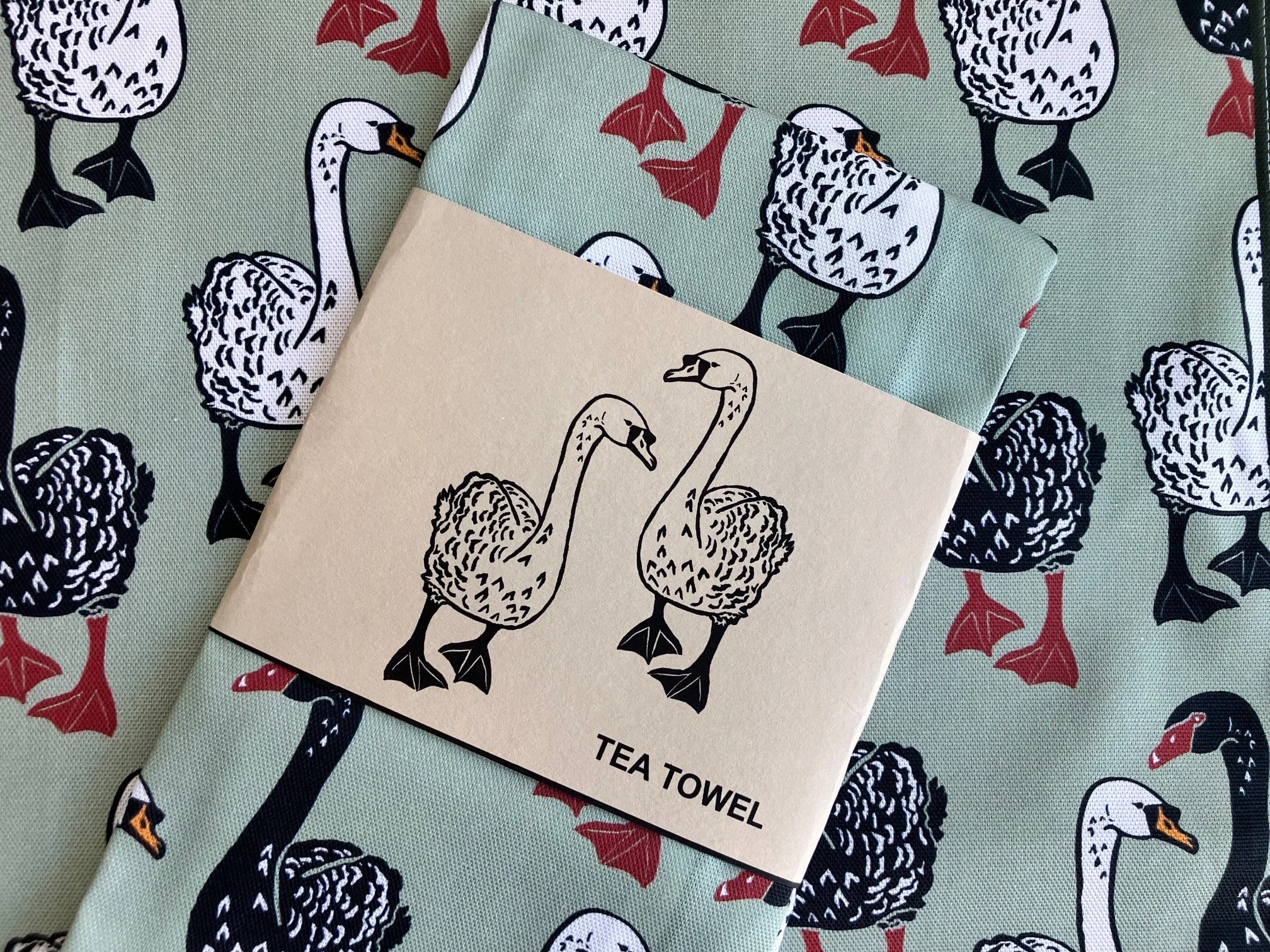 Swan Fanfare Tea Towel