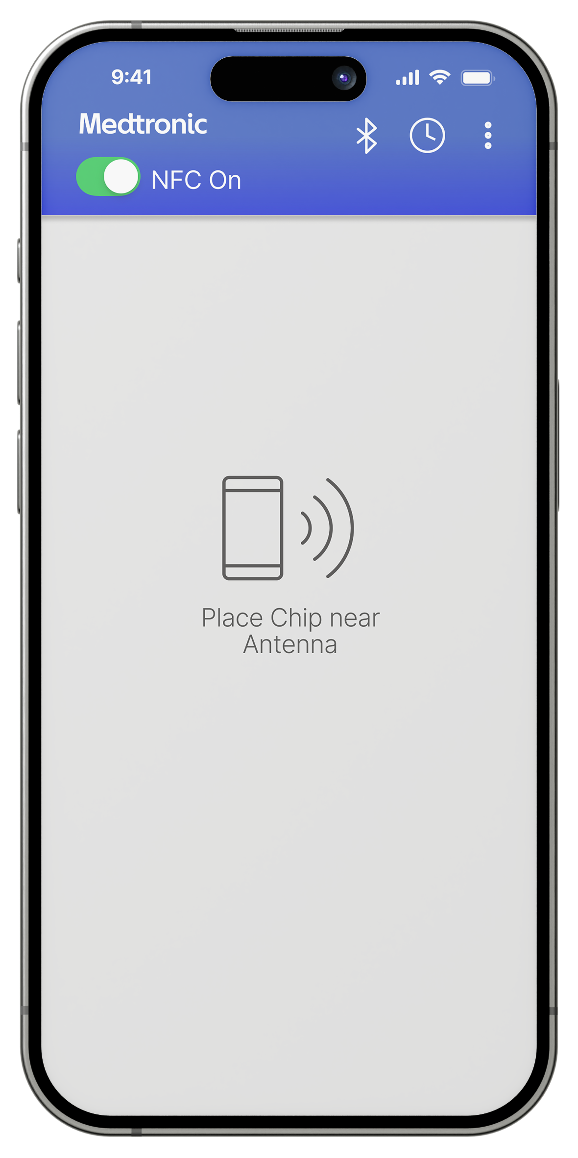 Prototype home screen with no read chips