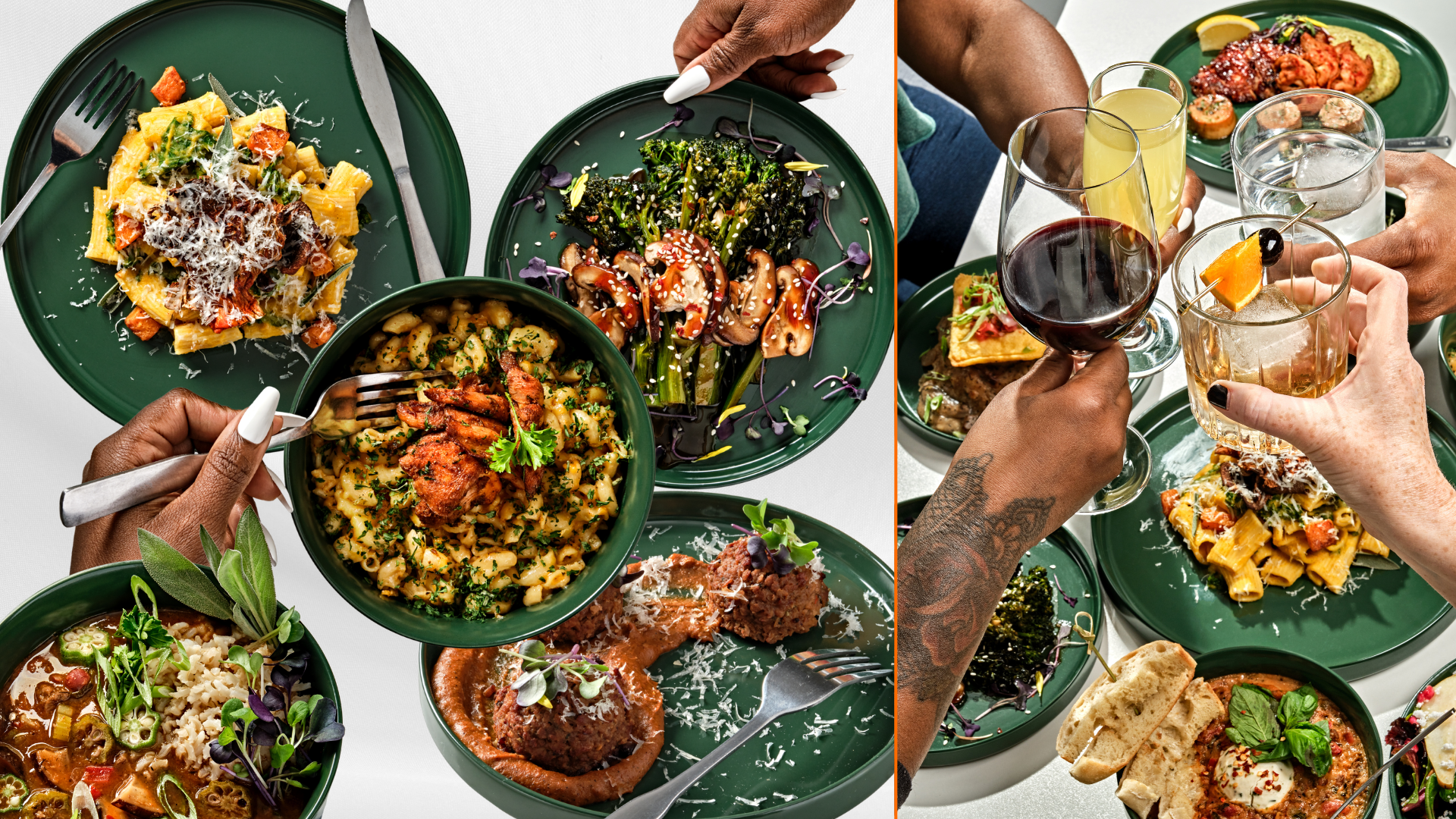 Catering spread from The Kitchen by Cooking with Que in Detroit