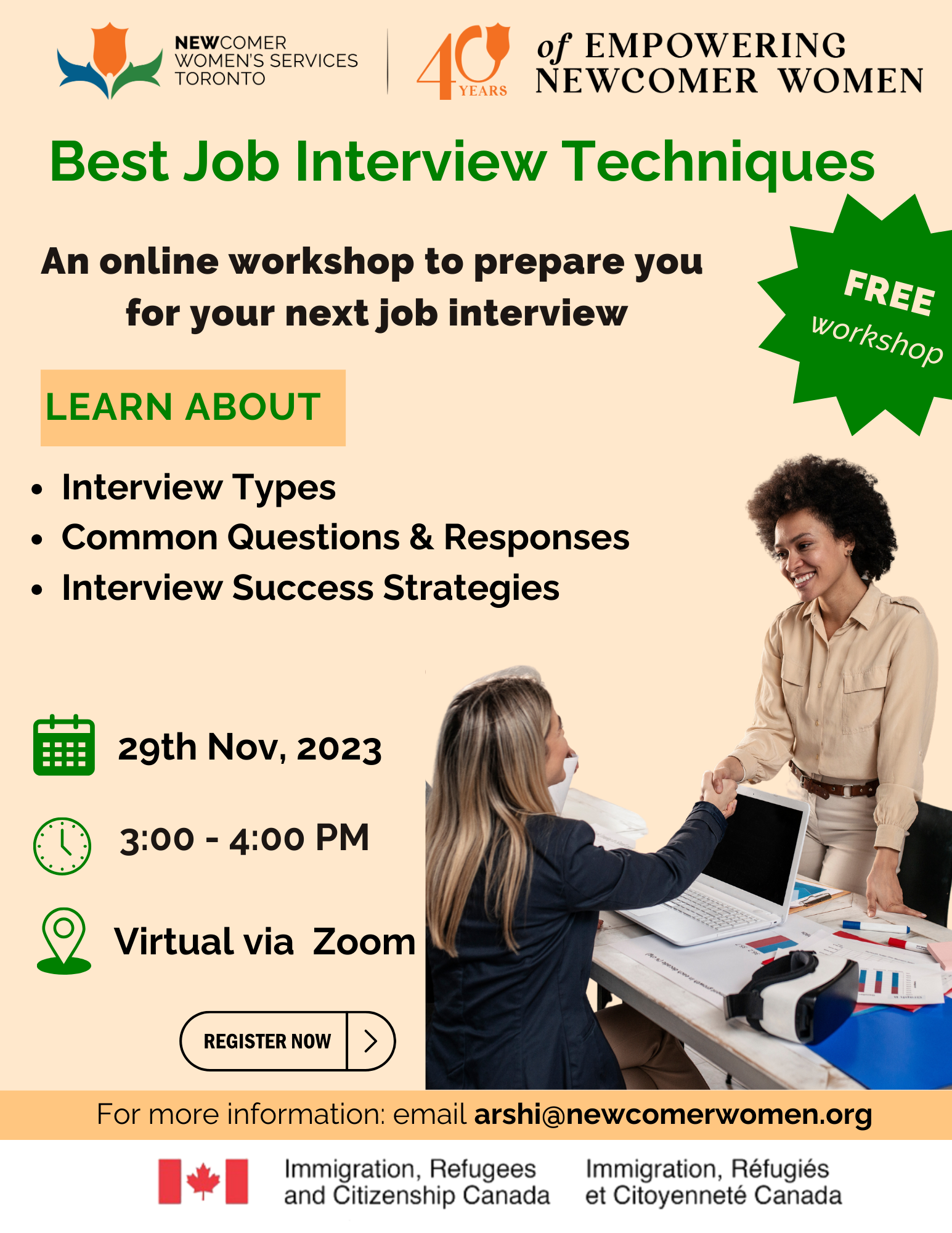 Interview Techniques to get the Job — Newcomer Women's Services