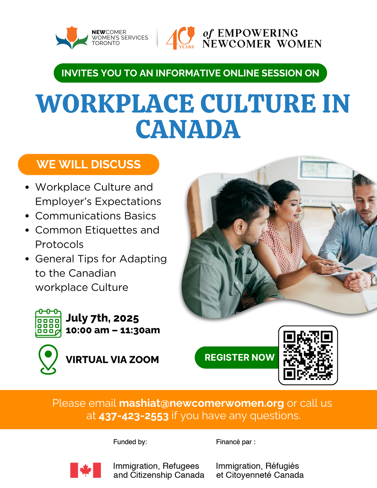 Workplace culture in Canada — Newcomer Women's Services