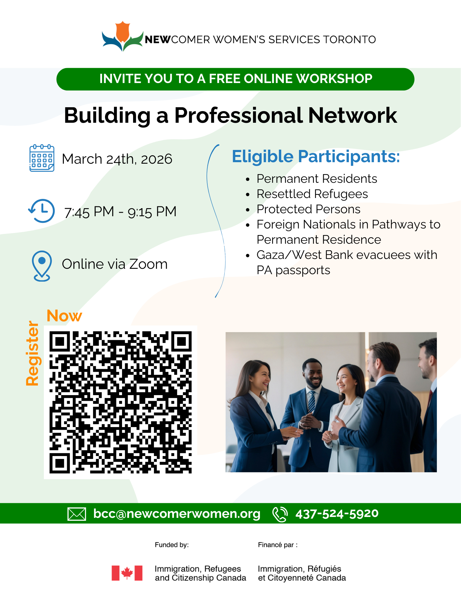 Building a Professional Network — Newcomer Women's Services