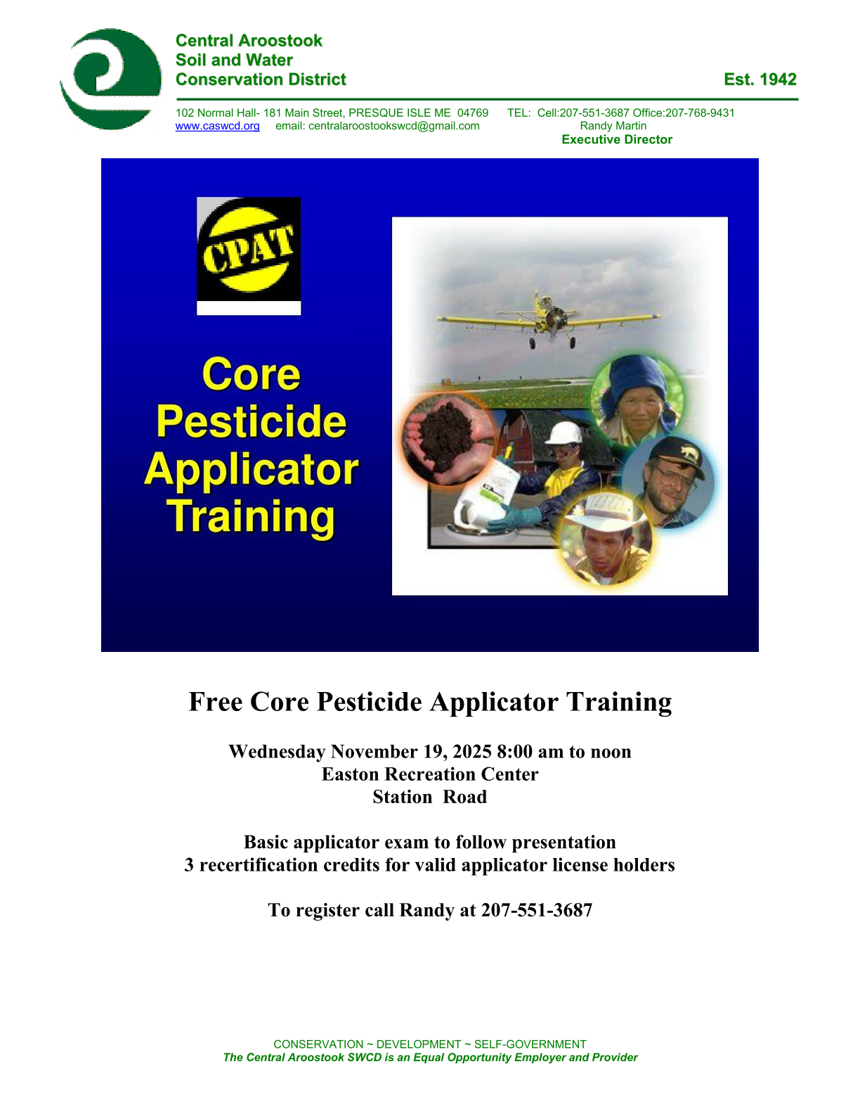 FREE Core Pesticide Applicator Training
