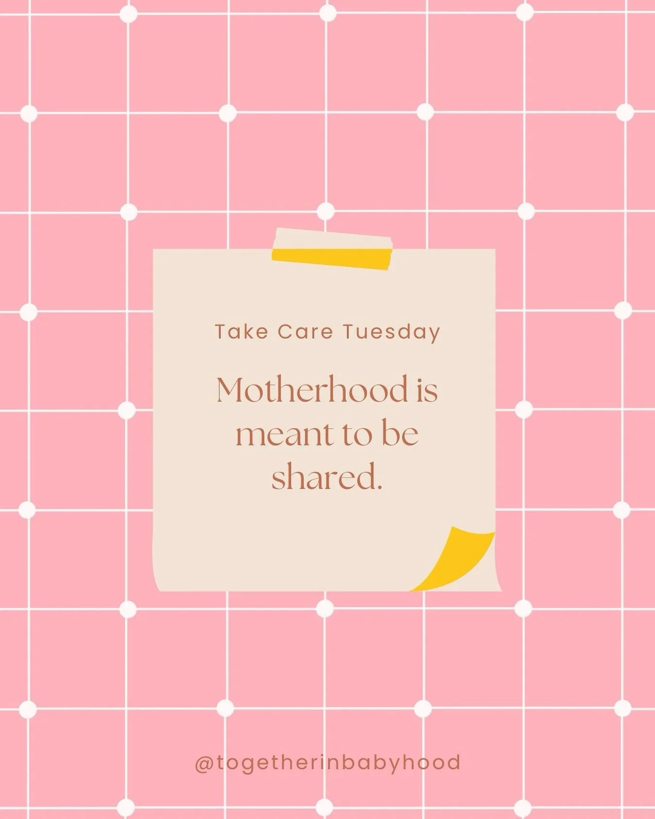 🧡 Take Care Tuesday 🧡

Every Tuesday, we share a gentle reminder that caring for you is caring for your baby, too.

✨ Today&rsquo;s reminder: Motherhood is meant to be shared. 

Let this be your permission slip to reach out and join in. You belong 
