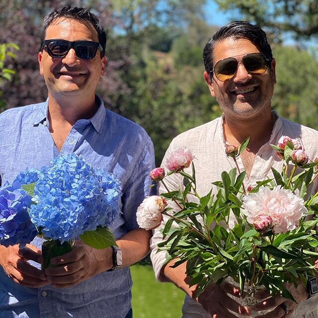 This photo is too beautiful to pass up! Two handsome fathers with matching flowers!  Happy Father&rsquo;s Day to two of the best dad&rsquo;s I know!!!! #fathersday #coolfathers #mbellishedlife