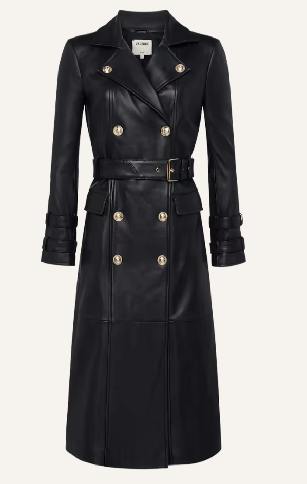 L’AGENCE Celina Leather Trench Coat