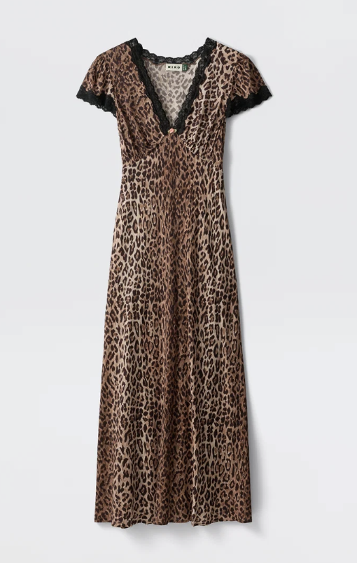 RIXO Clarice Dress in Brown Leopard