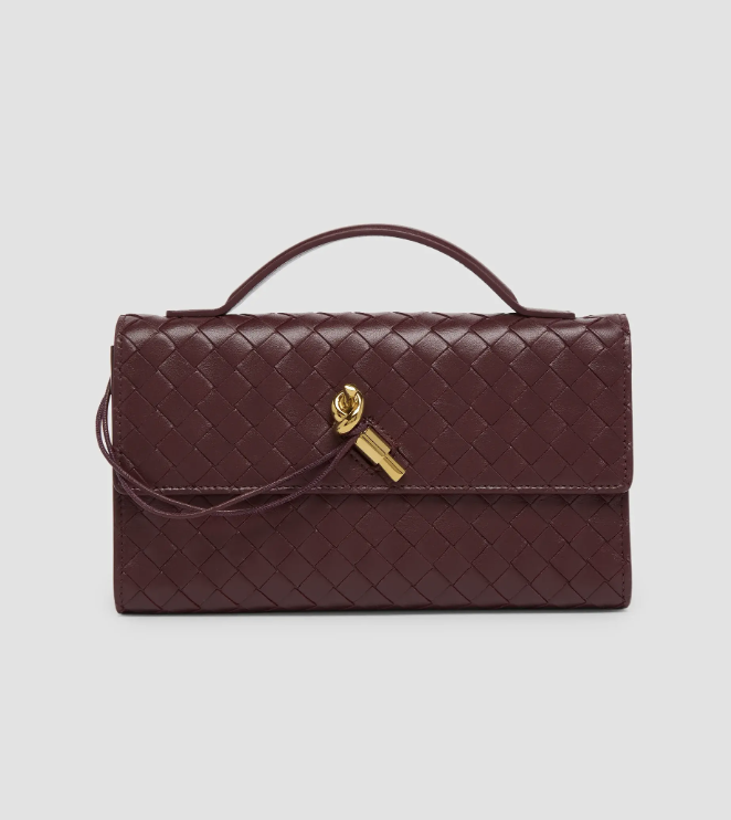 Bottega Veneta Andiamo 25 Leather Clutch