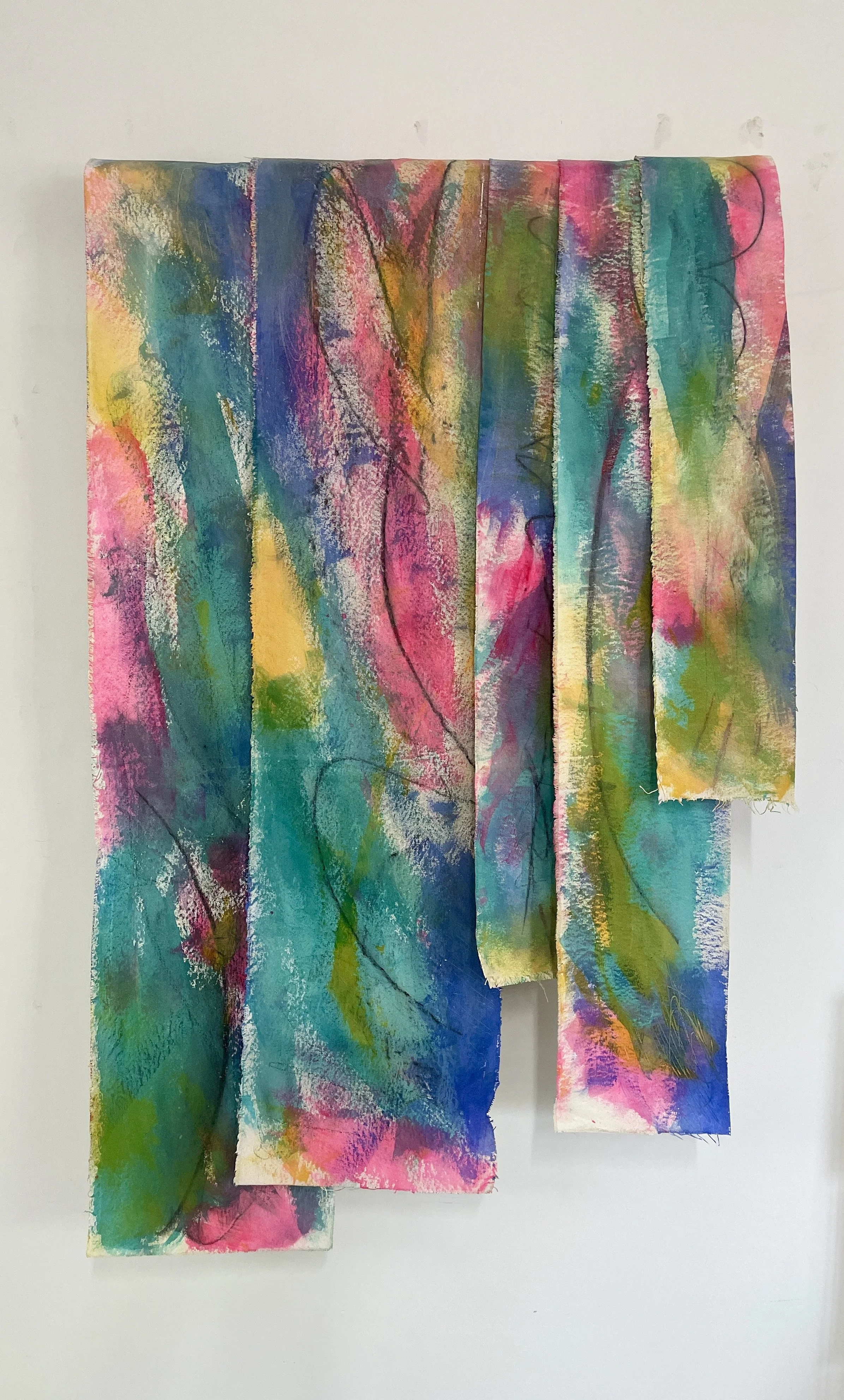 Tethered Souls- the state of being deeply connected. As individuals, we are more beautiful when we are collectively together. This painting is approximately 28" x 32".