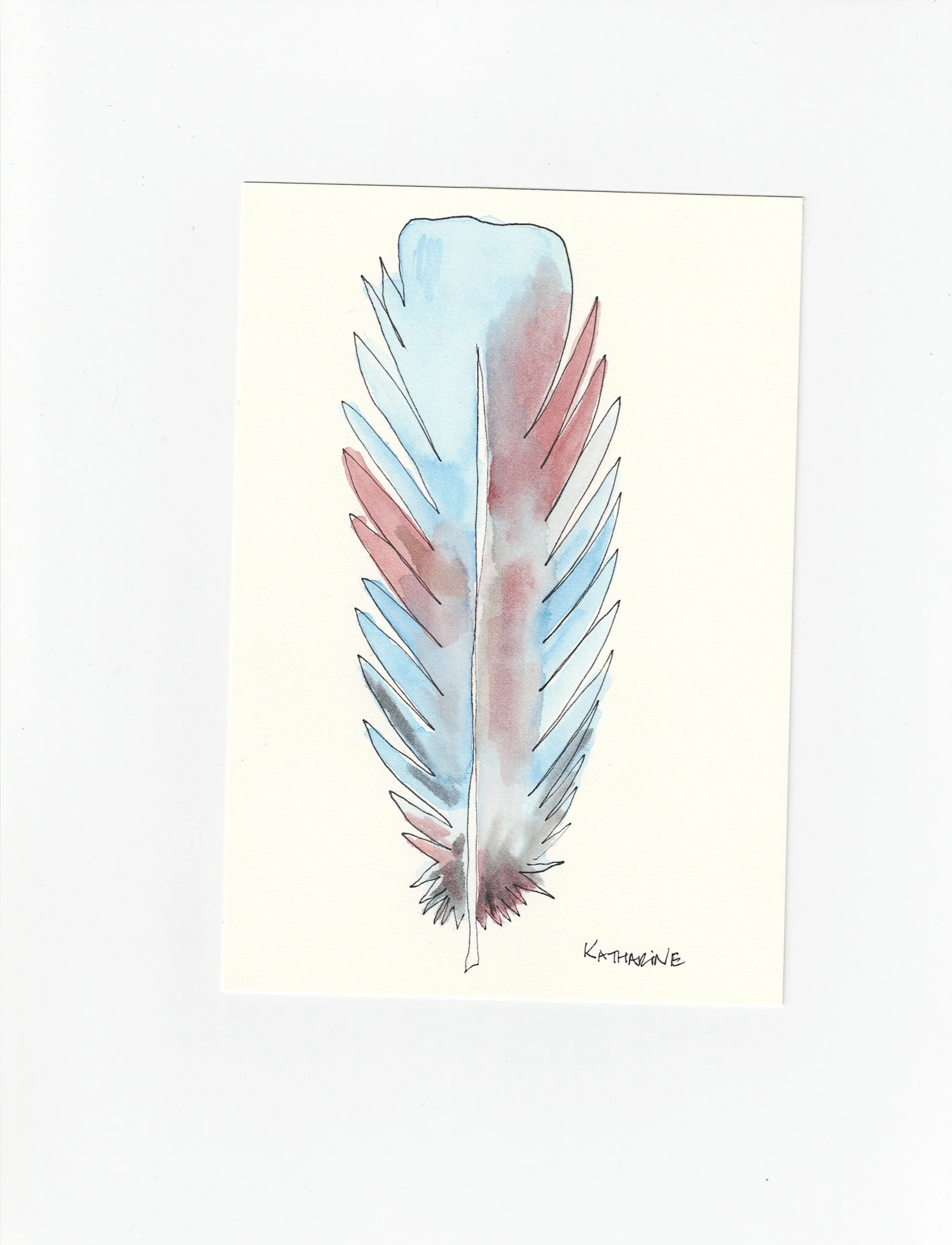 blue #2 watercolor feather 5x7.jpg