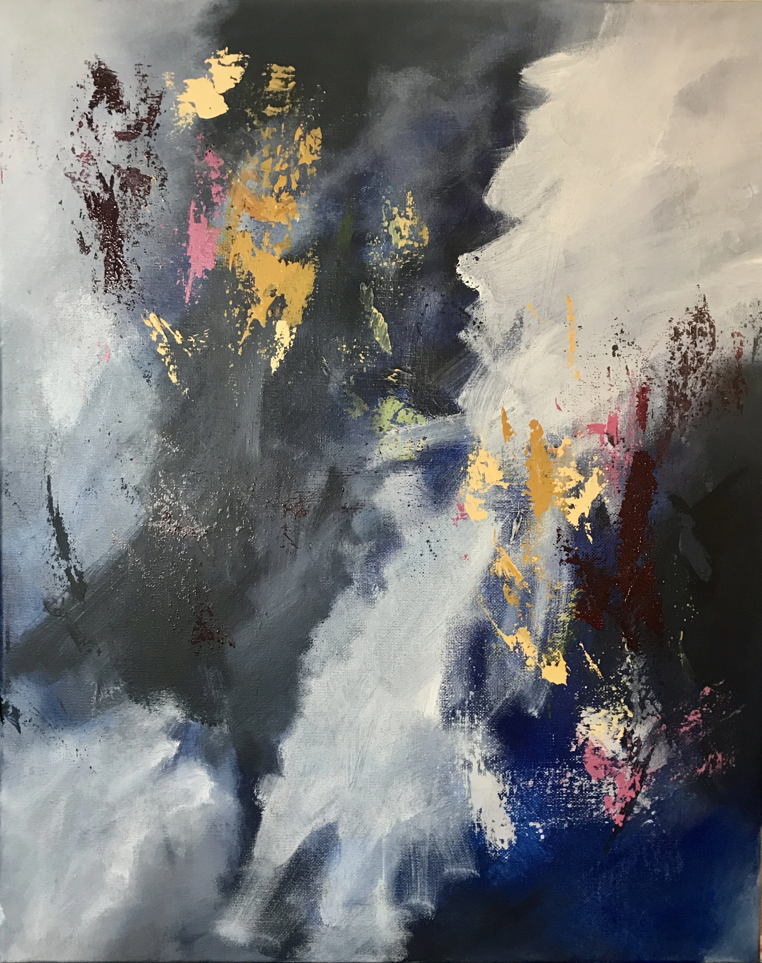 Art School Dropout: Cosmic Love | Acrylic on Canvas - Floating Frame | 16” x 20” | Sold