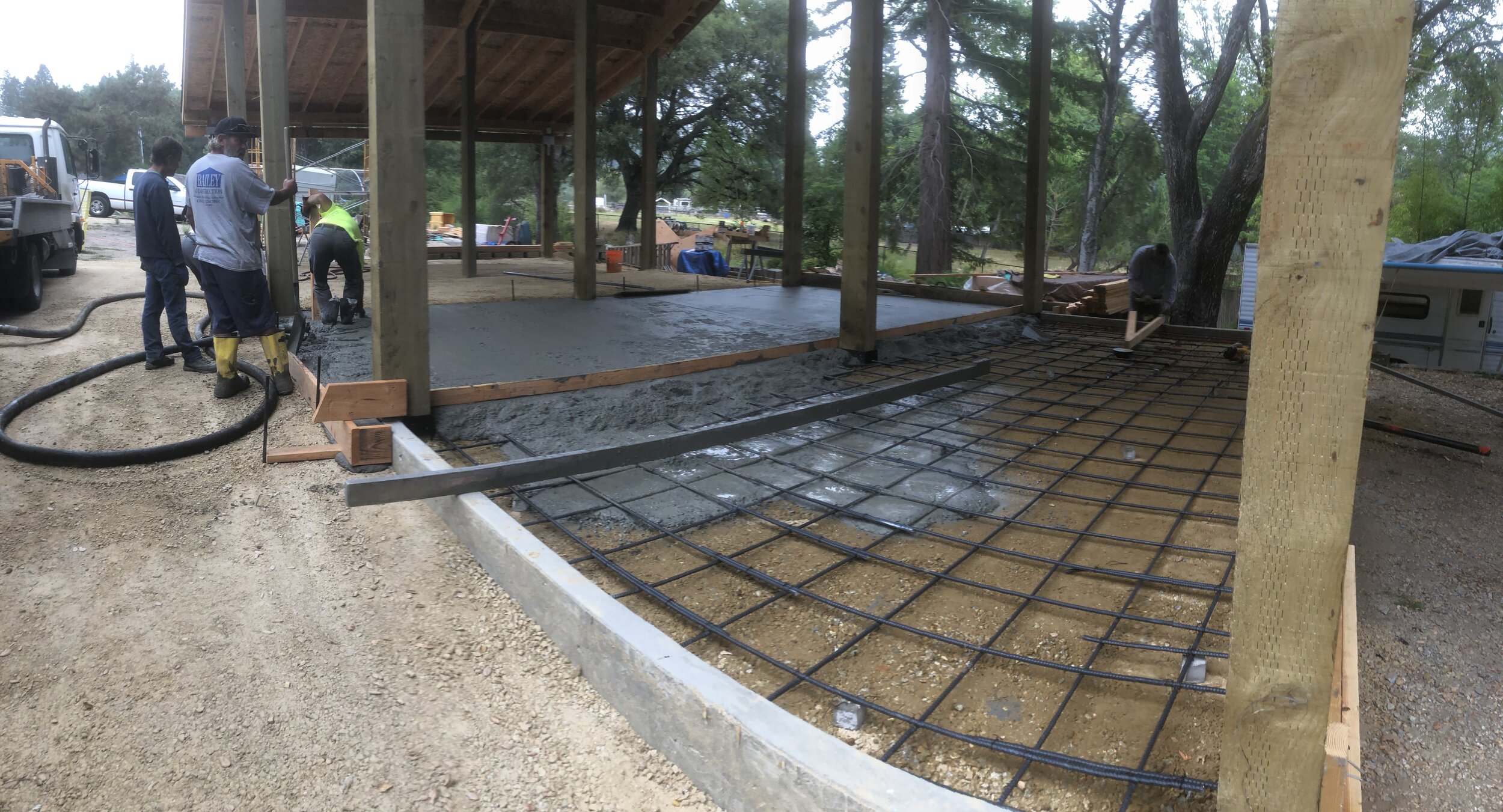 Pumping the floor.