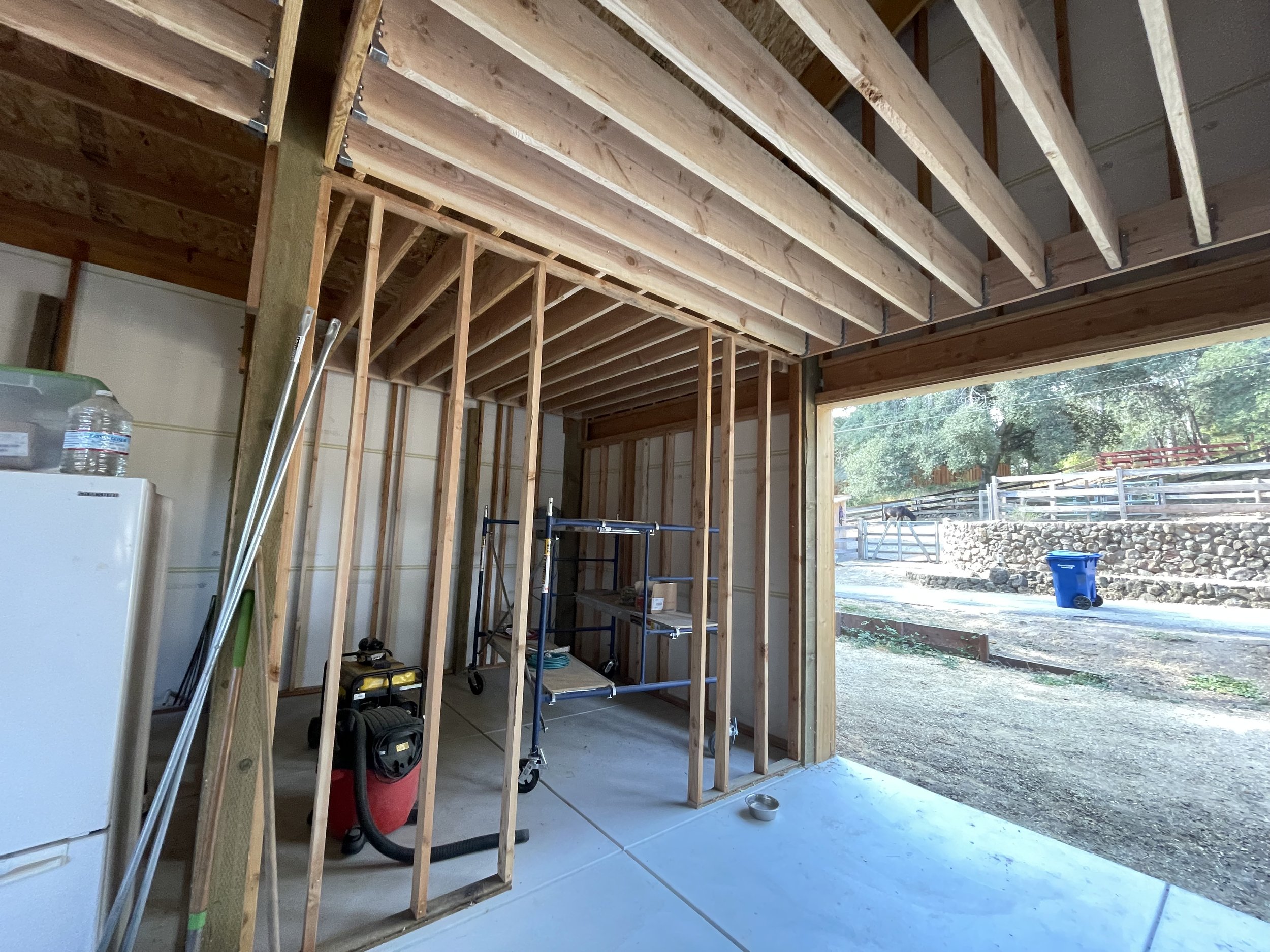 Roof over tack room for extra storage