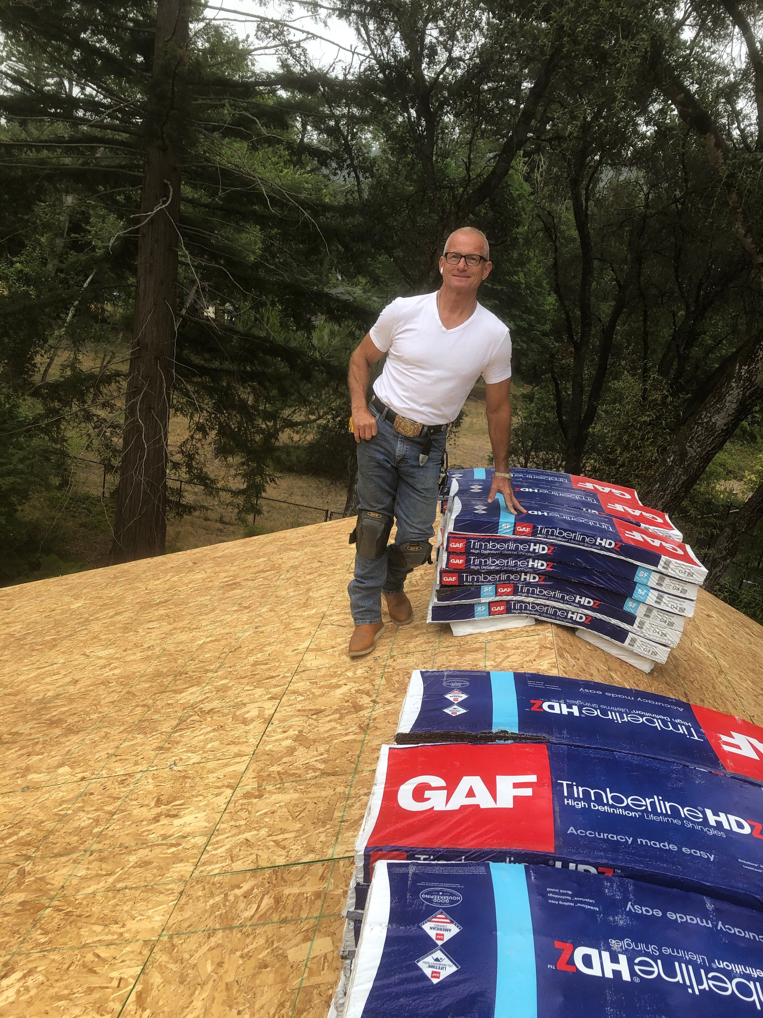 Getting materials placed for the roofers!