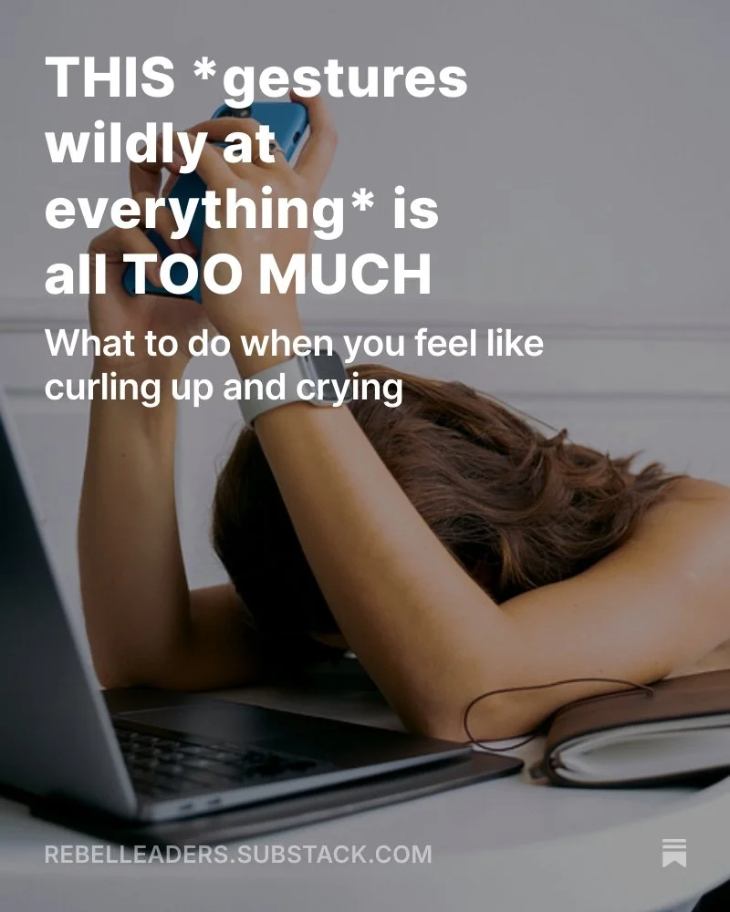 Everything feels like too much right now. Right? I feel like I'm spinning, and then I gaslight myself...&quot;It can't be THAT bad.&quot; 

But it FEELS that bad, and it's making me feel like trying to launch a coaching business and write about leade