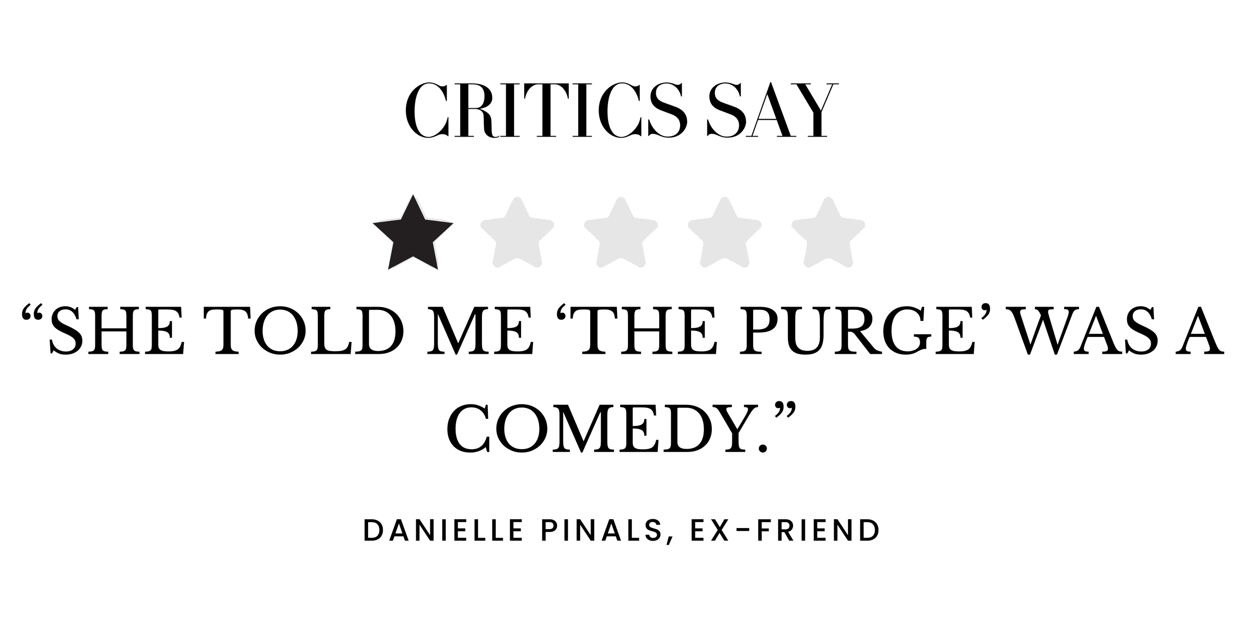 Five-star rating graphic with one black star and four white stars.