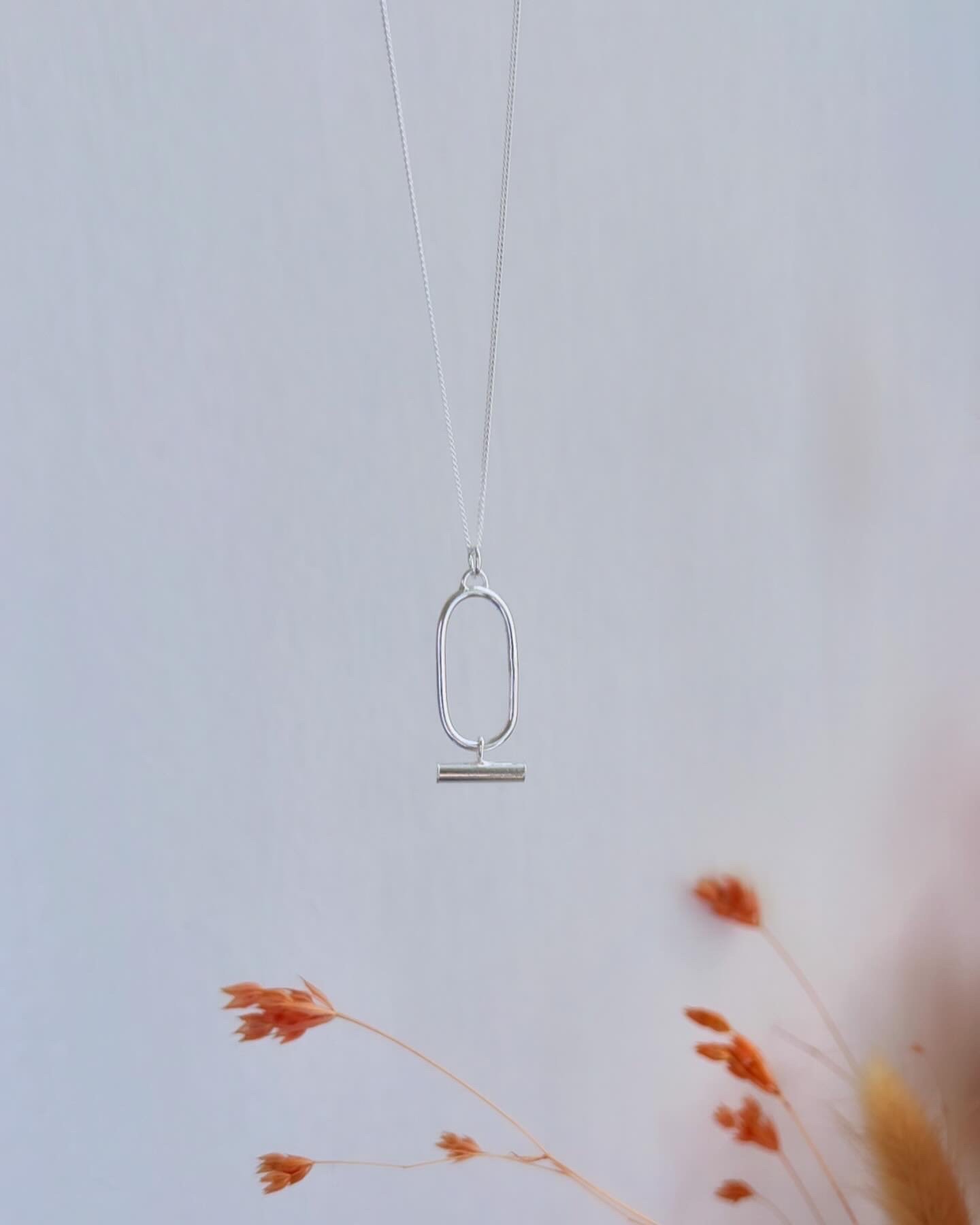 Silver Necklace - Oval and Bar.jpeg