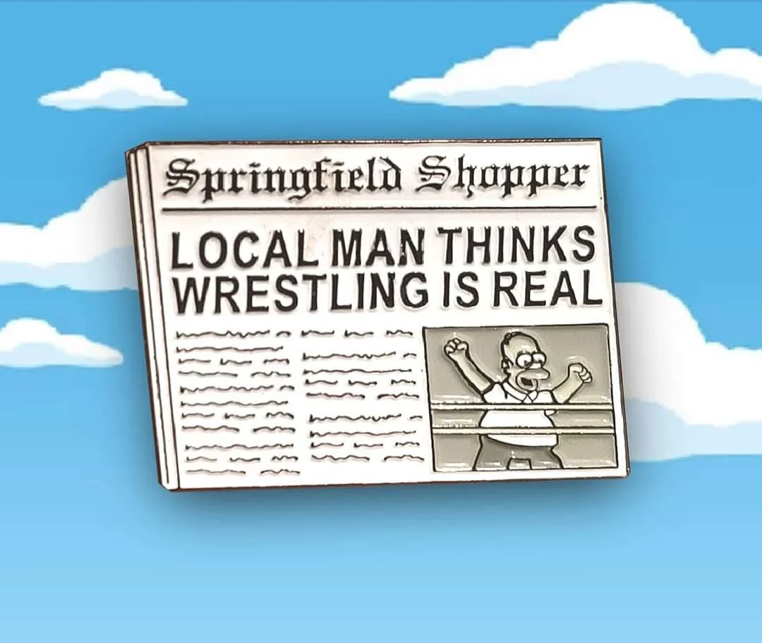 "Wrestling Is Real" enamel pin