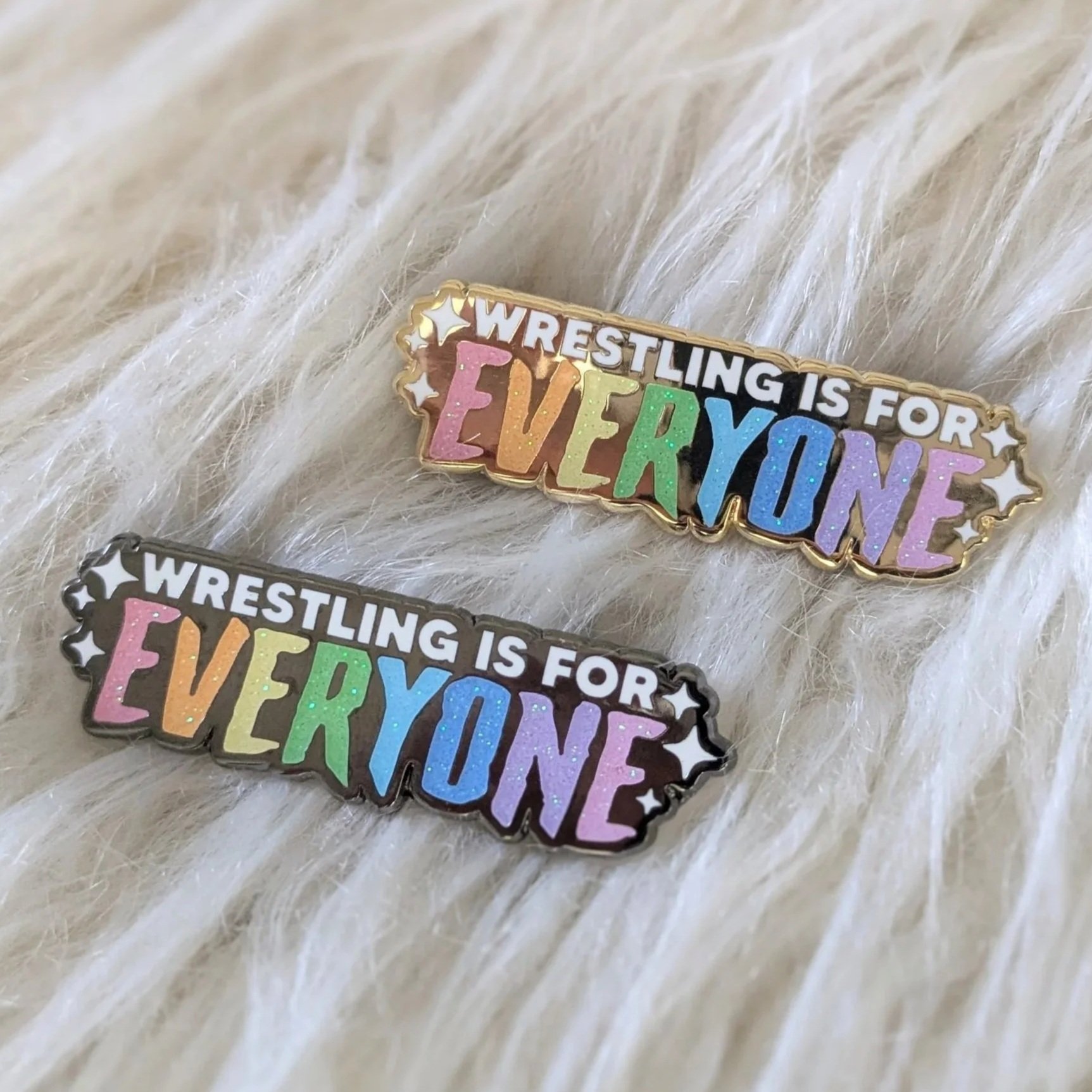 "Wrestling Is For Everyone" enamel pins