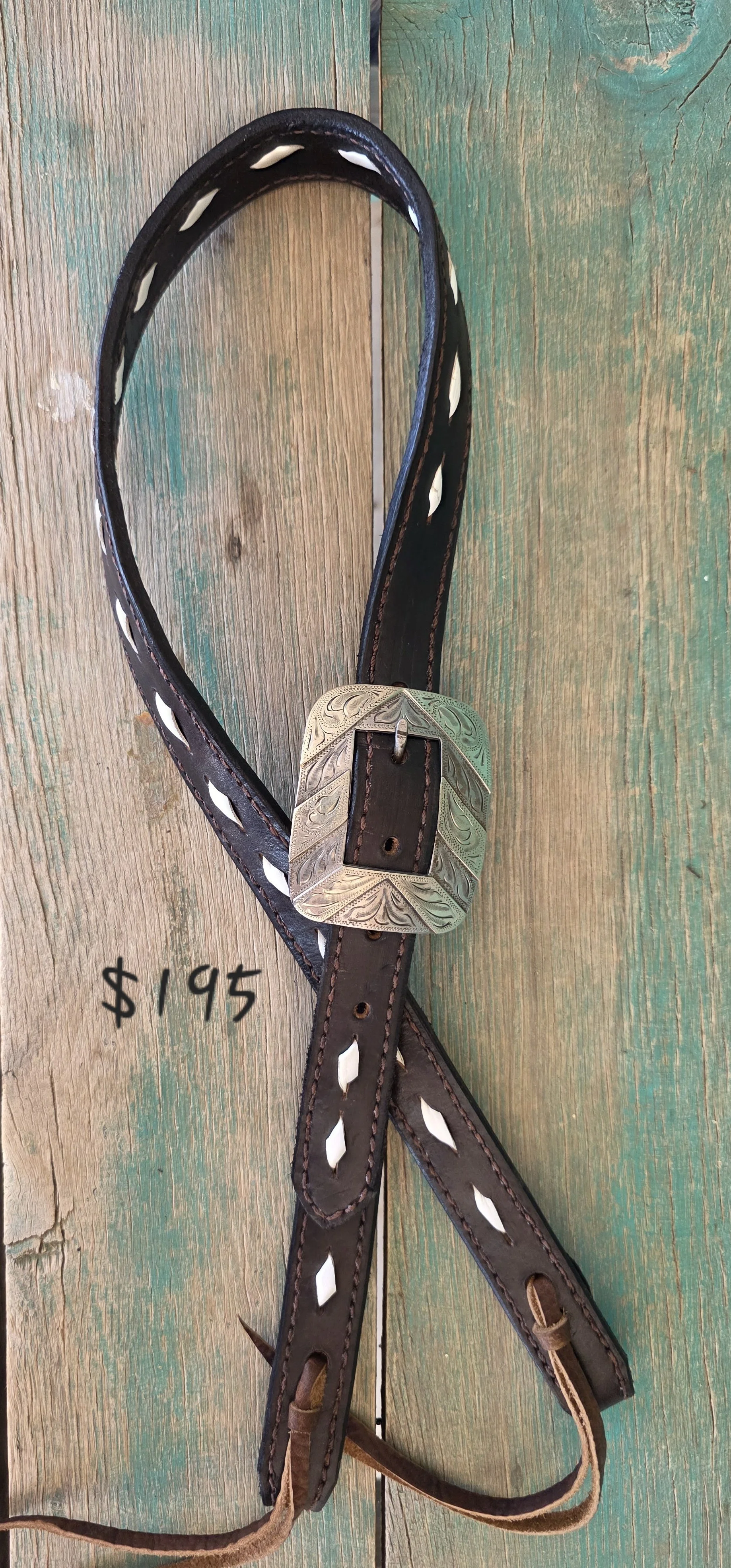Belt Style Customizable Headstall with Copper and Brass Buckle