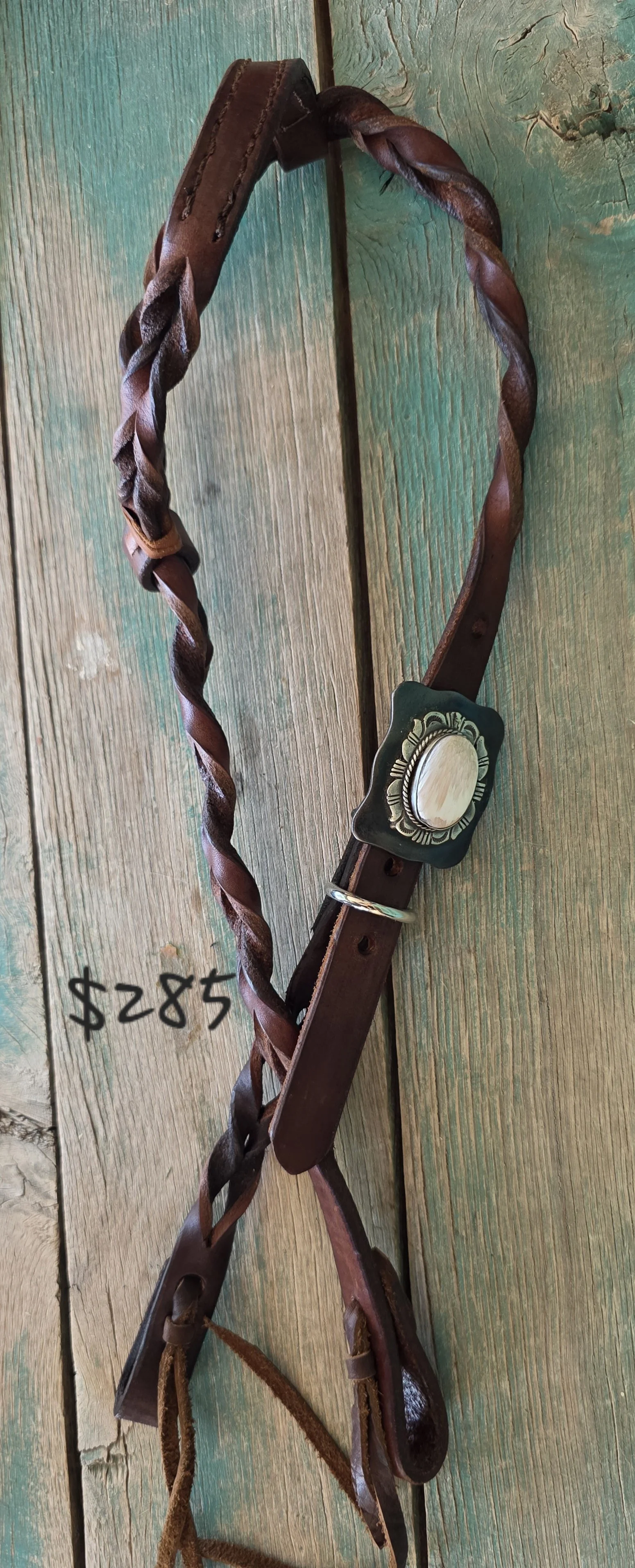 Twisted Single Ear Headstall with CM Custom Conch Buckle
