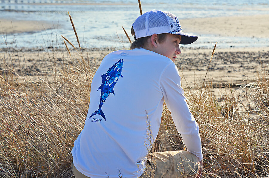 Blue Floral Fishing Shirt — J Hook Clothing Company