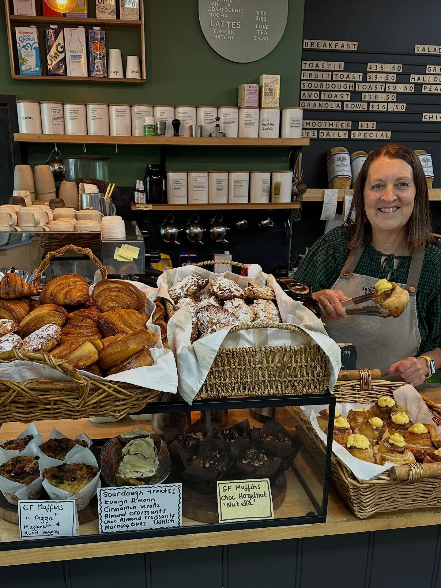 The beautiful people from @laurakatebakes have excelled this morning with a delivery of fresh baked sourdough treats! We have traditional croissants, almond croissants, chocolate almond croissants, cinnamon scrolls, danish, morning buns and kouign am