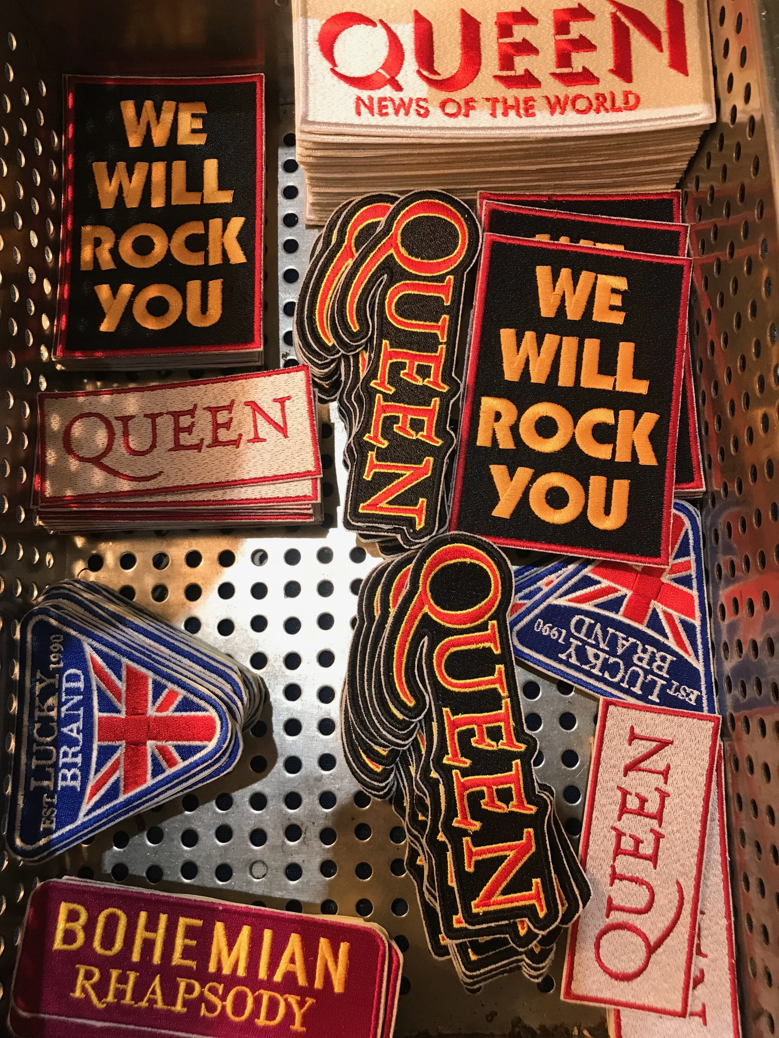 Queen patches at Bohemian Rhapsody "Freddie for a Day" event