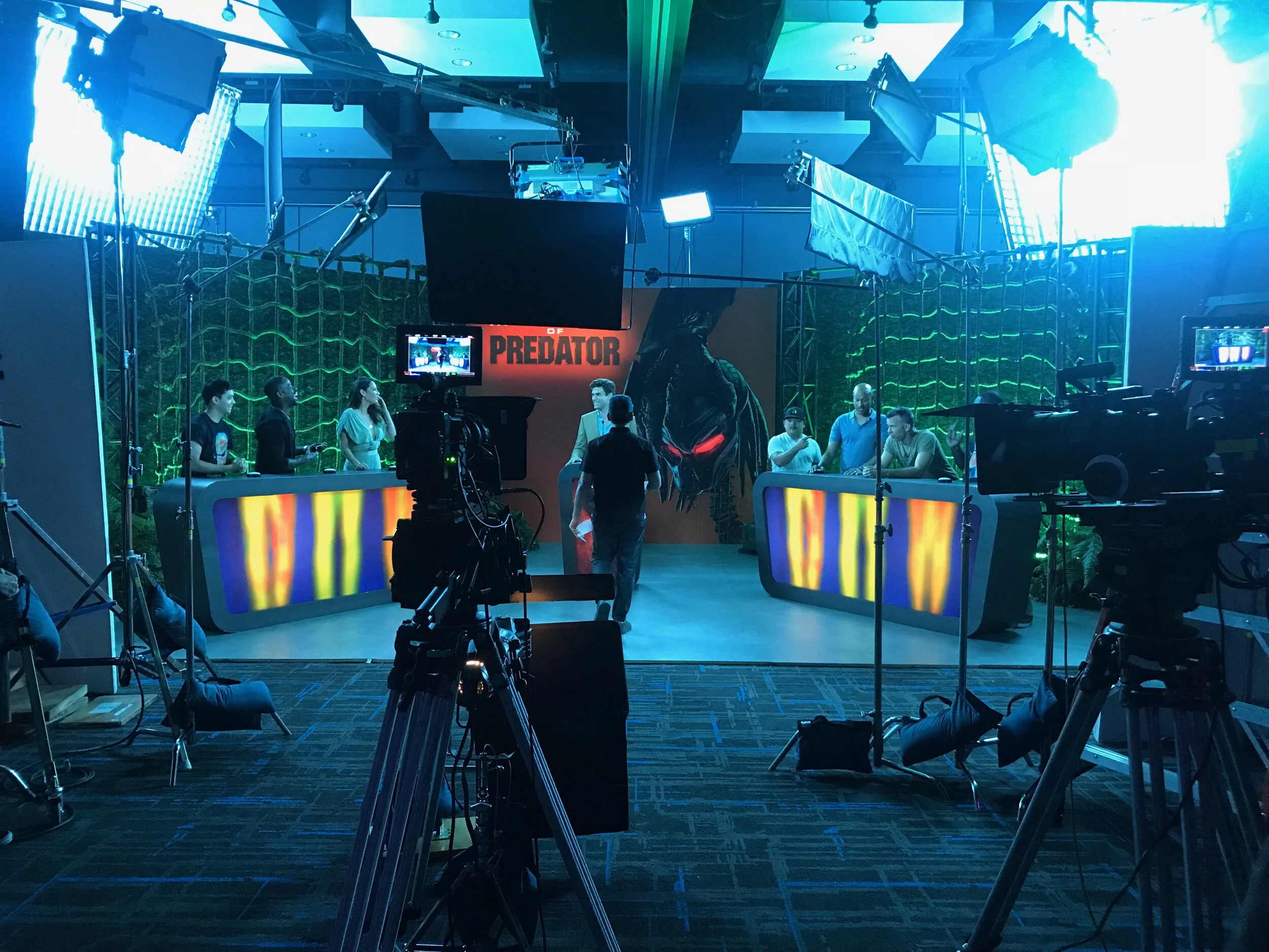 Shooting Comedy Central with the cast of The Predator