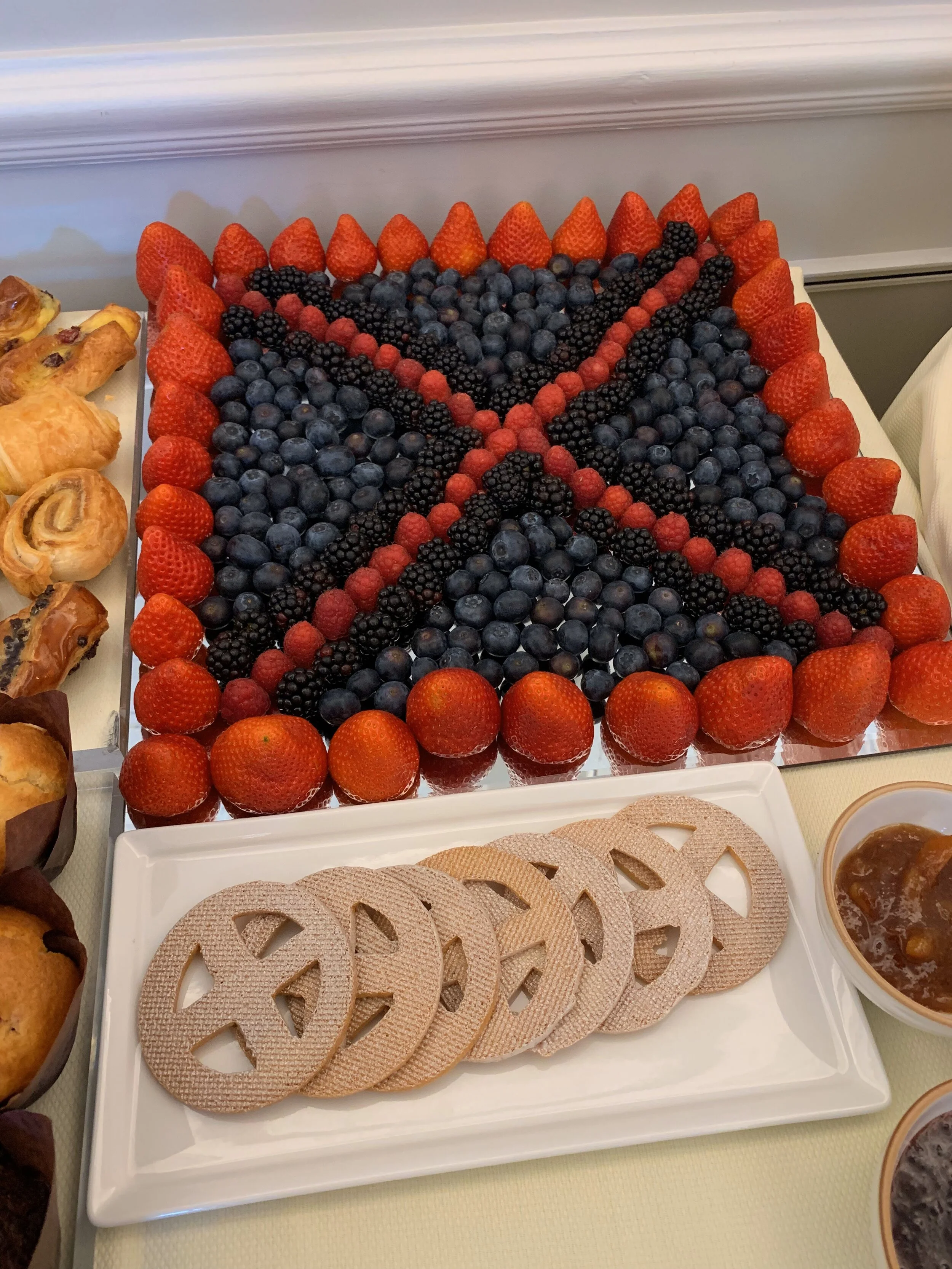 The catering staff really gets into the spirit of Dark Phoenix! 