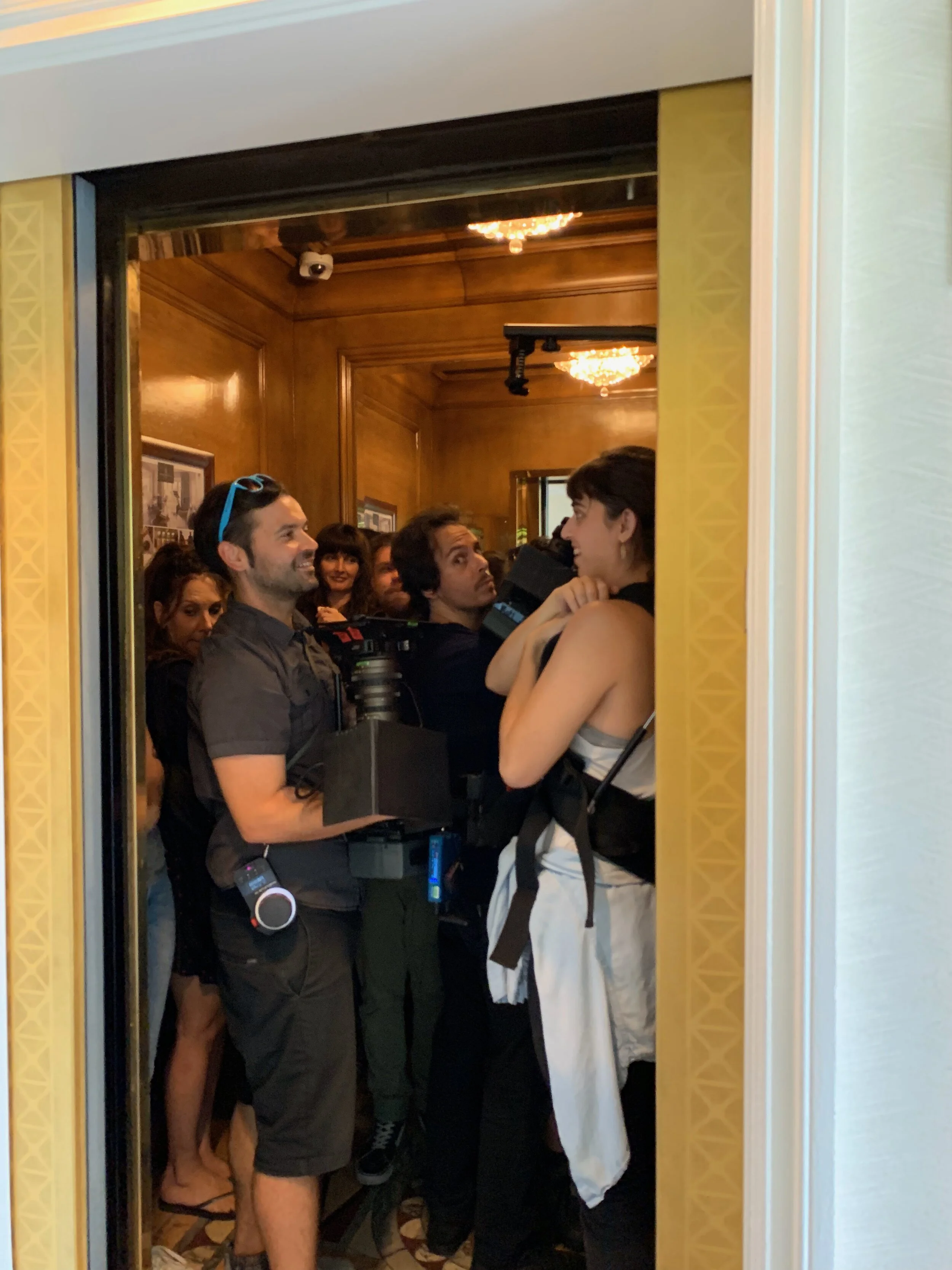 Shooting Stuber ESPN in the Four Seasons requires some uncomfortable elevator rides!