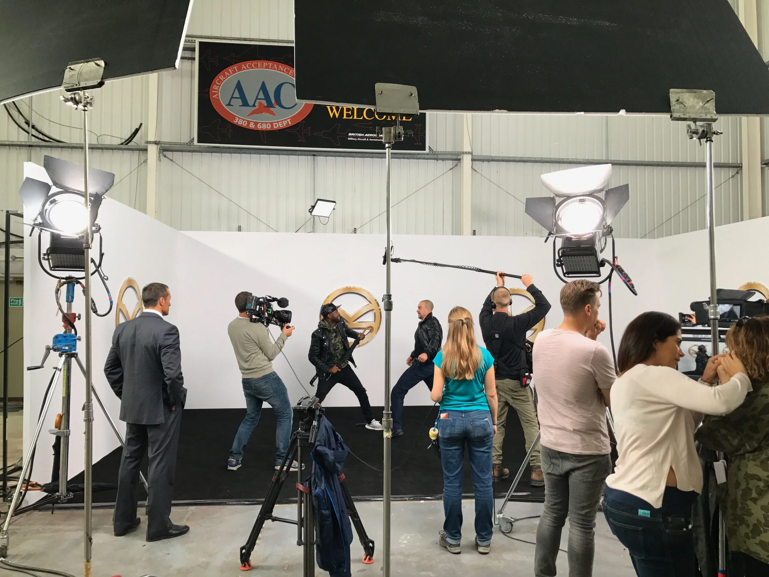 Viacom talent being trained in umbrella fighting for Kingsman 2