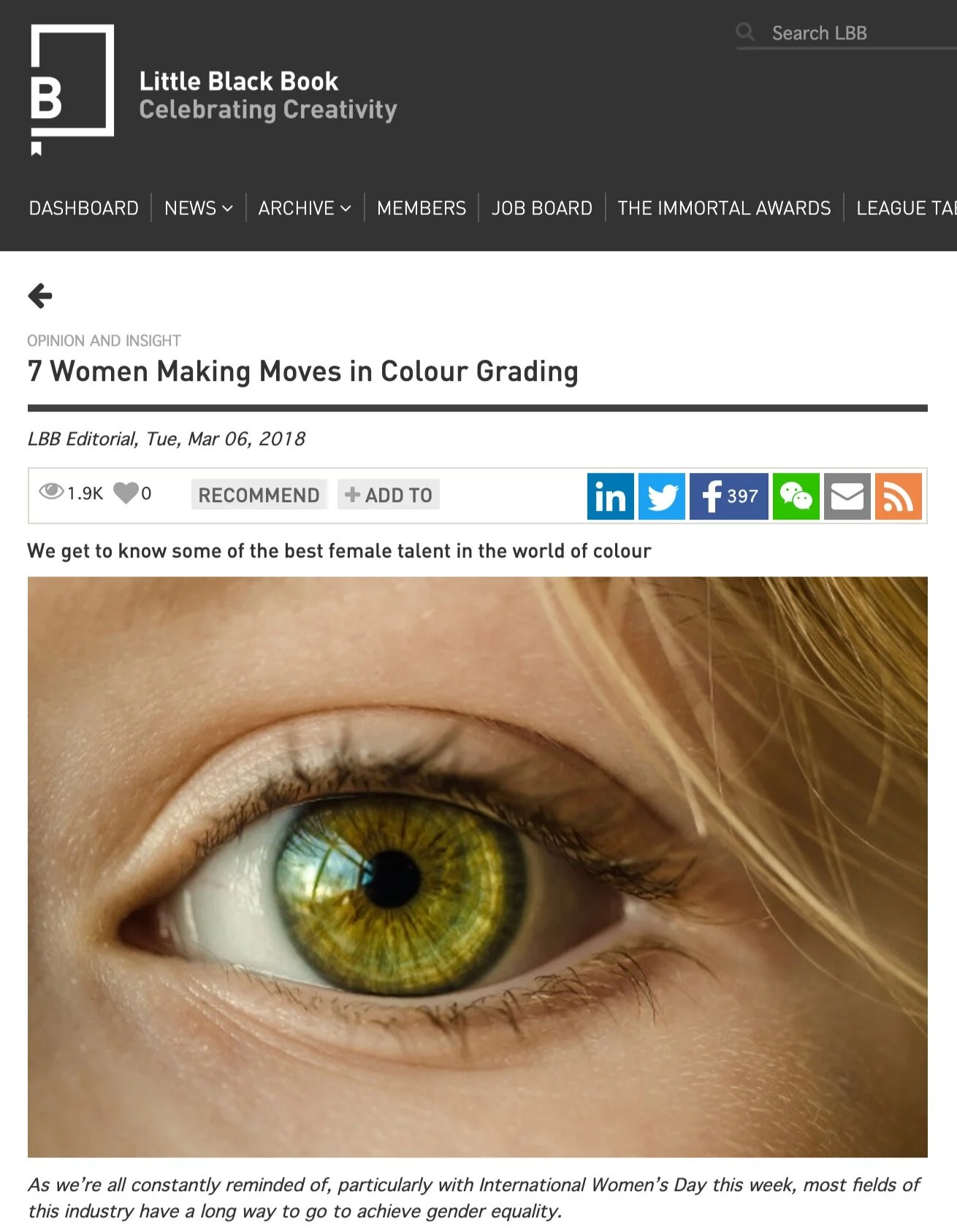 Featured on LBB online again!