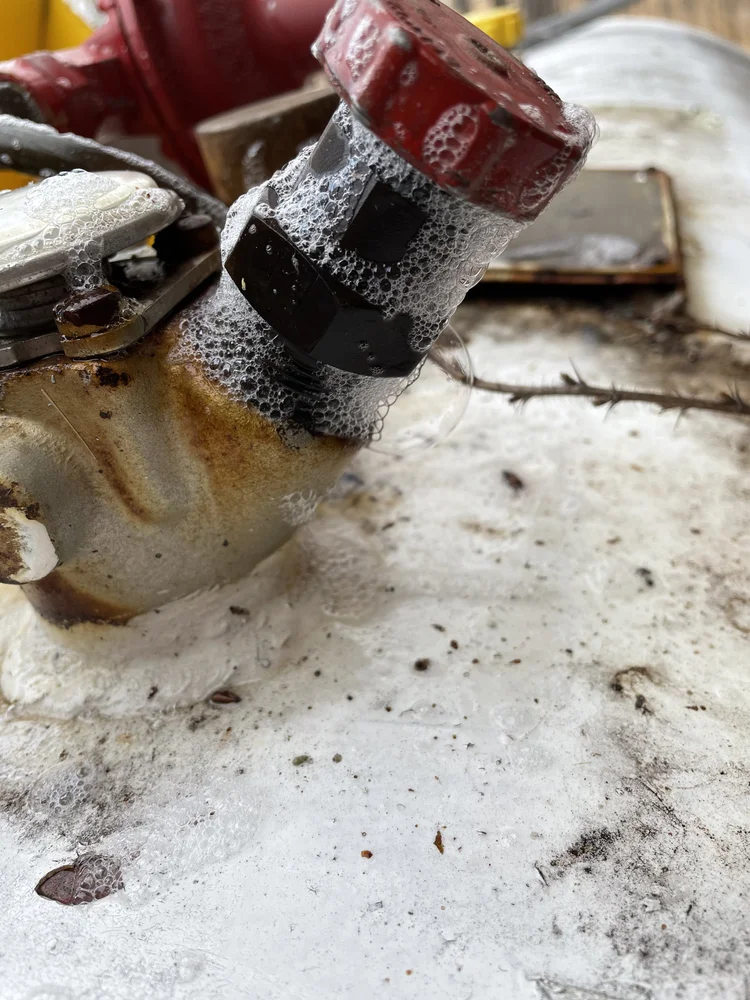 A frosted gas valve