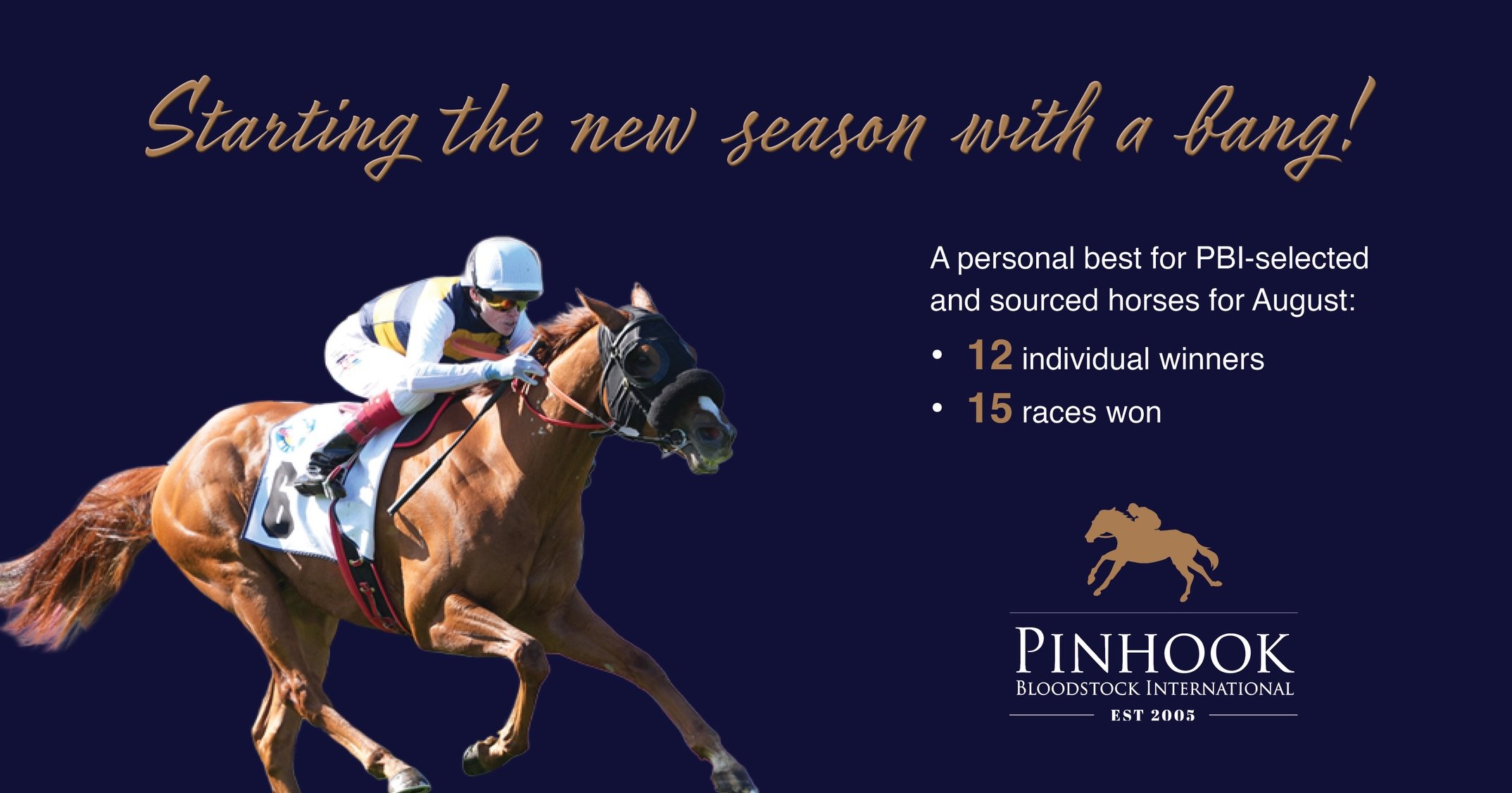 💥 STARTING THE NEW SEASON WITH A BANG 💥

A personal best for PBI-selected and sourced horses for August:

🏆 12 individual winners
🏆 15 races won

The new 2026&ndash;27 season began in style, with PBI horses winning Race 1 at both Rosehill and Fle