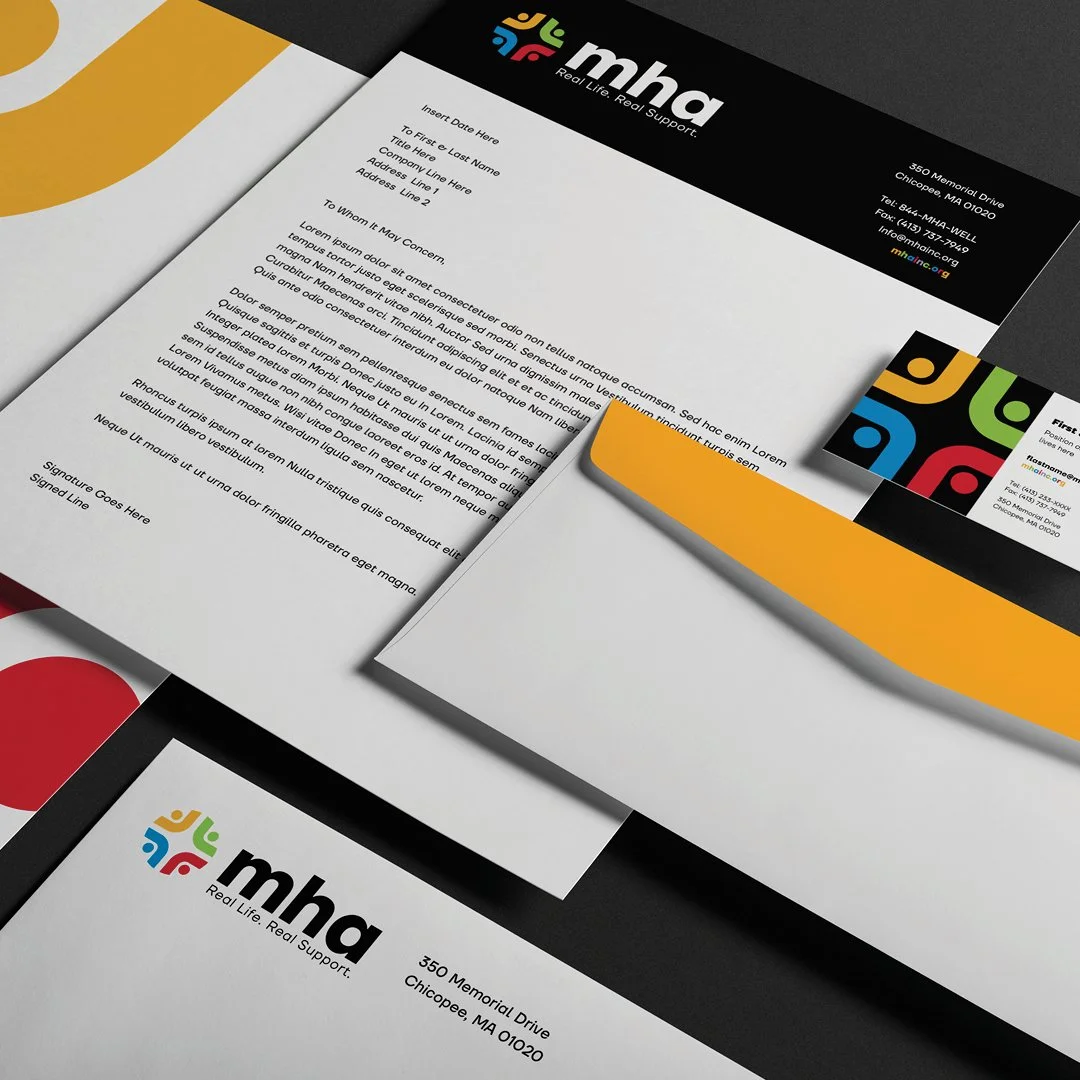 stationery set, letterhead, envelope, business cards