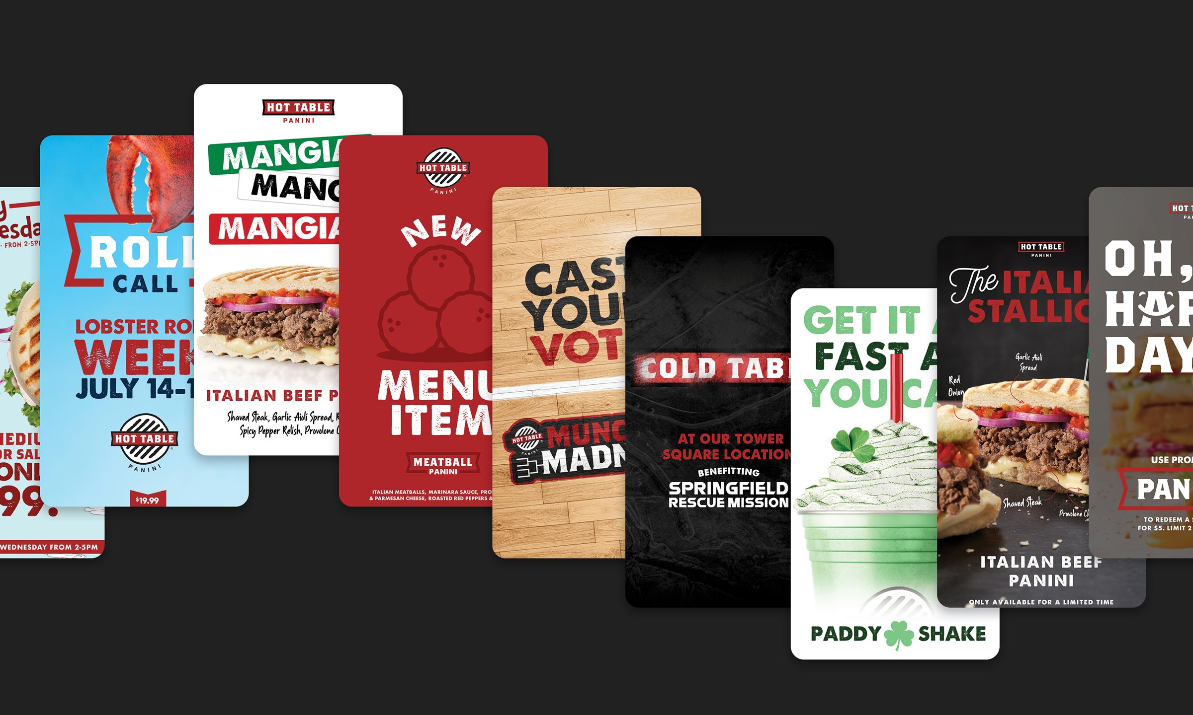 Hot Table Social media story graphics and reel concepts