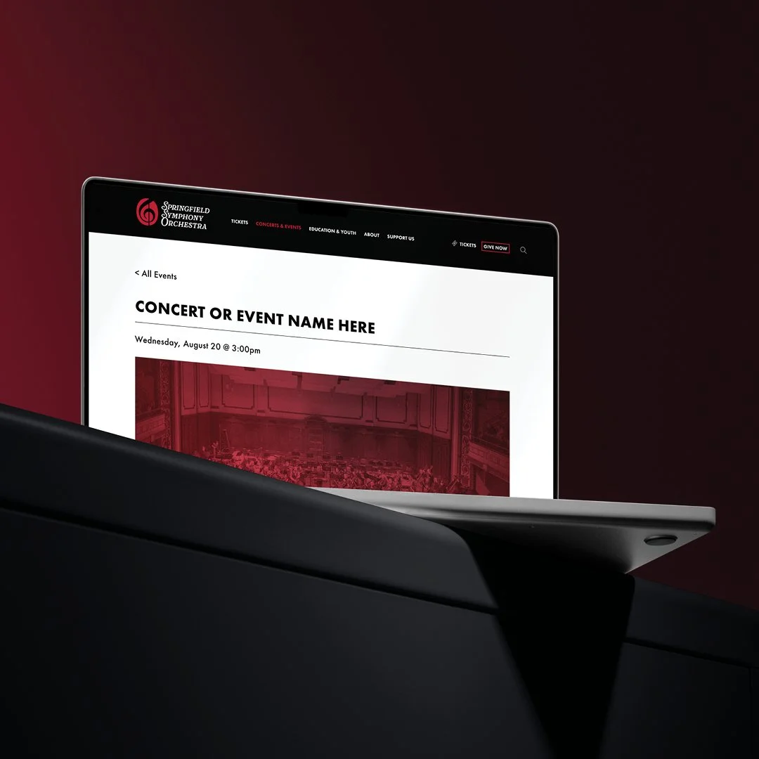 Website redesign, concert and events page laptop 