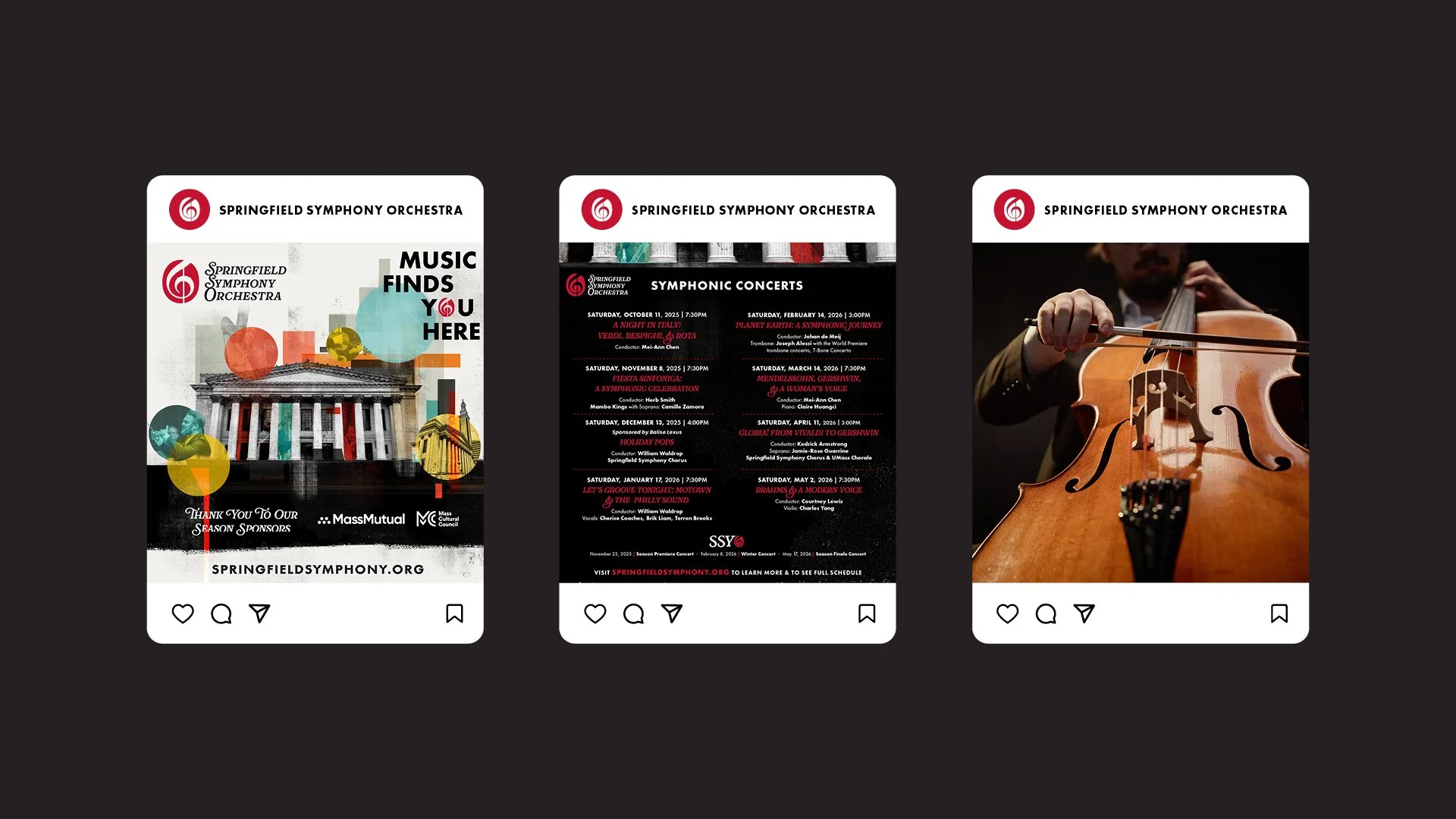 Preason graphcs, instagram social media layout, full season concert lineup