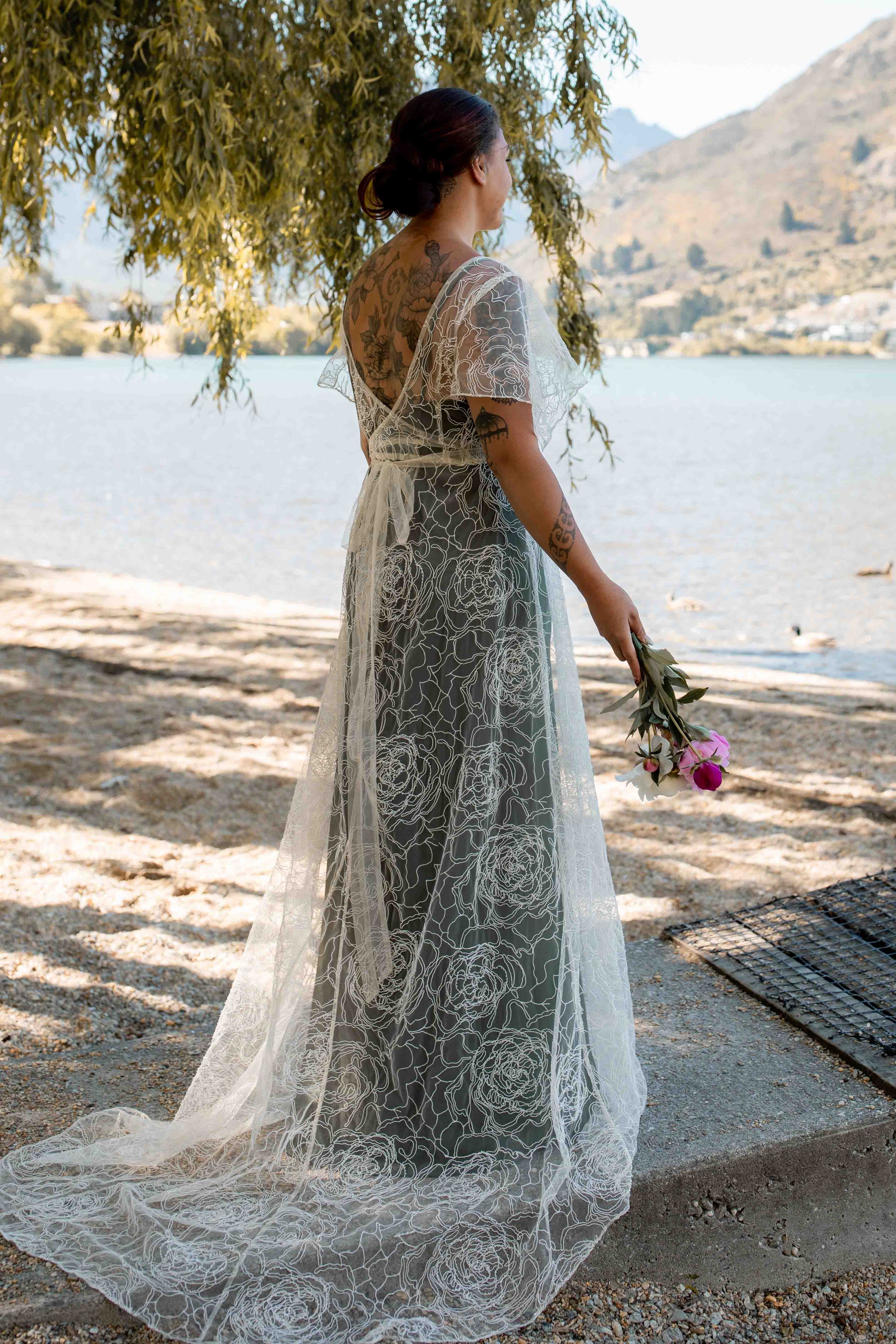 Sofia Wrap in Peony Lace +Harper Slip Dress in Olive - Nemo Bridal Couture Queenstown New Zealand 0V9A2401.jpg